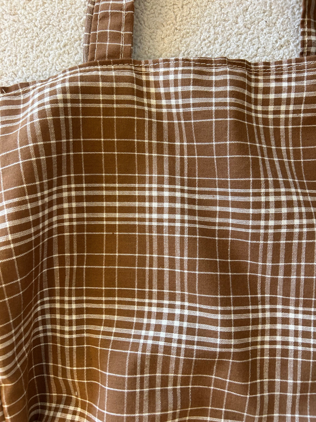 Brown flannel tote
