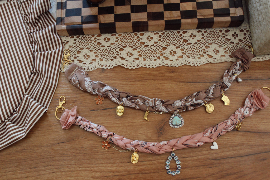 Tan Bandana charm necklace