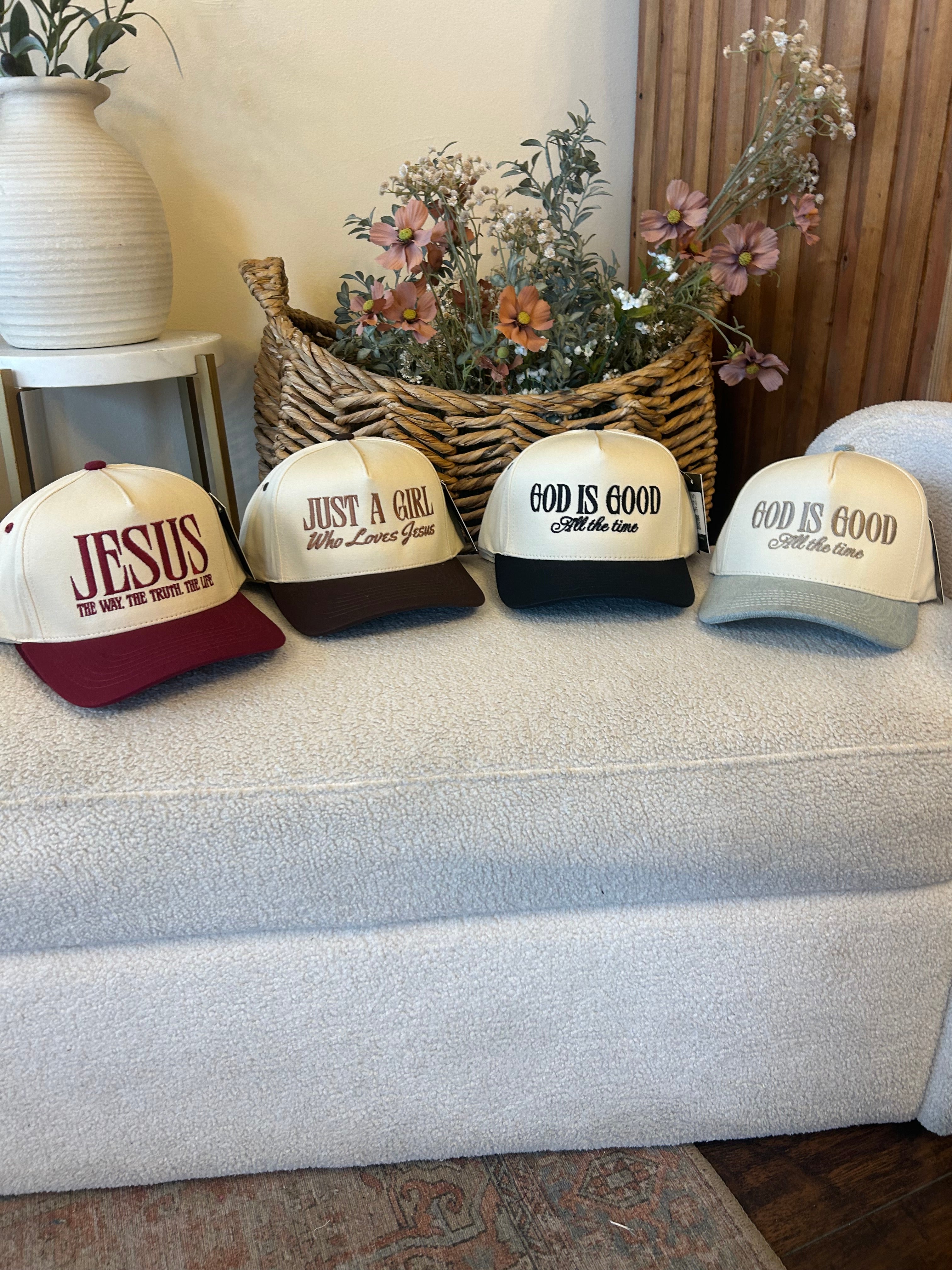 God is Good hat denim