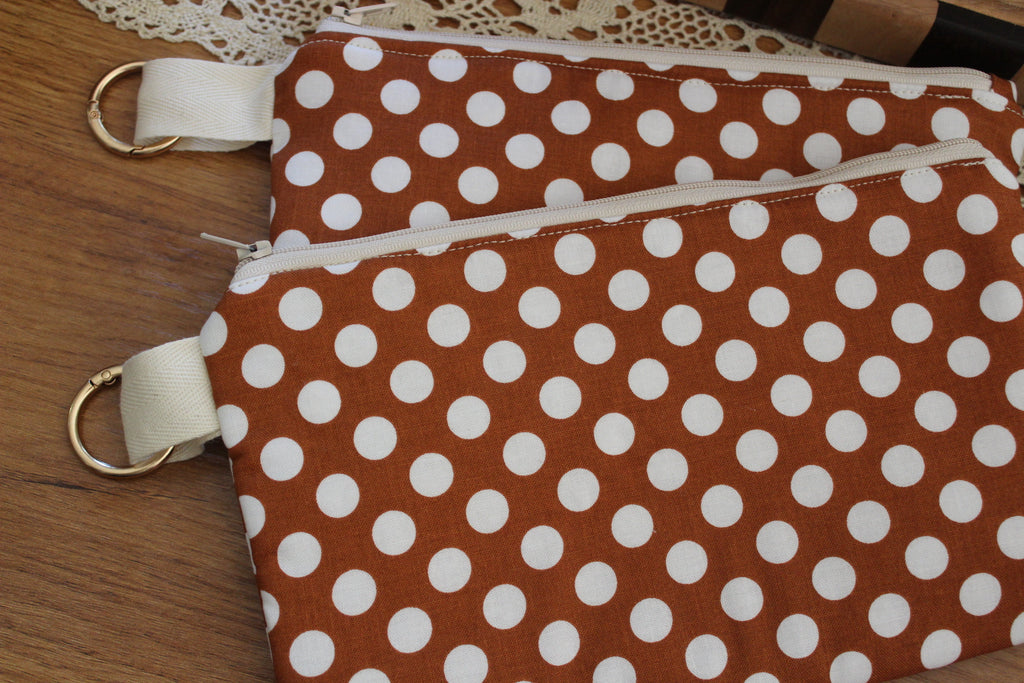 Coin purse Terra cotta polka dot