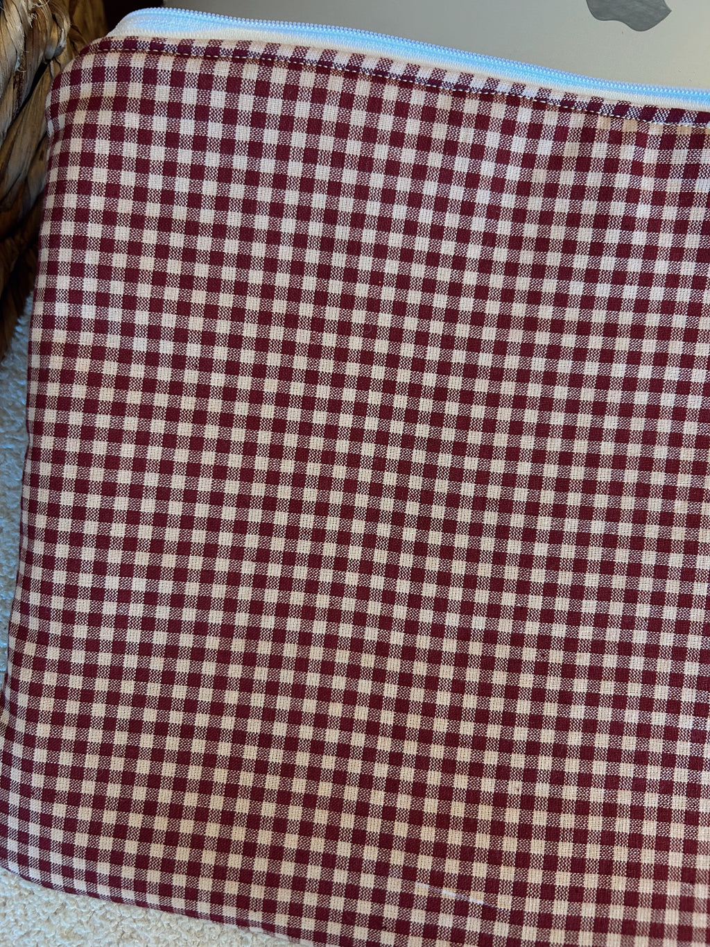 Maroon Gingham sunflower Laptop pouch