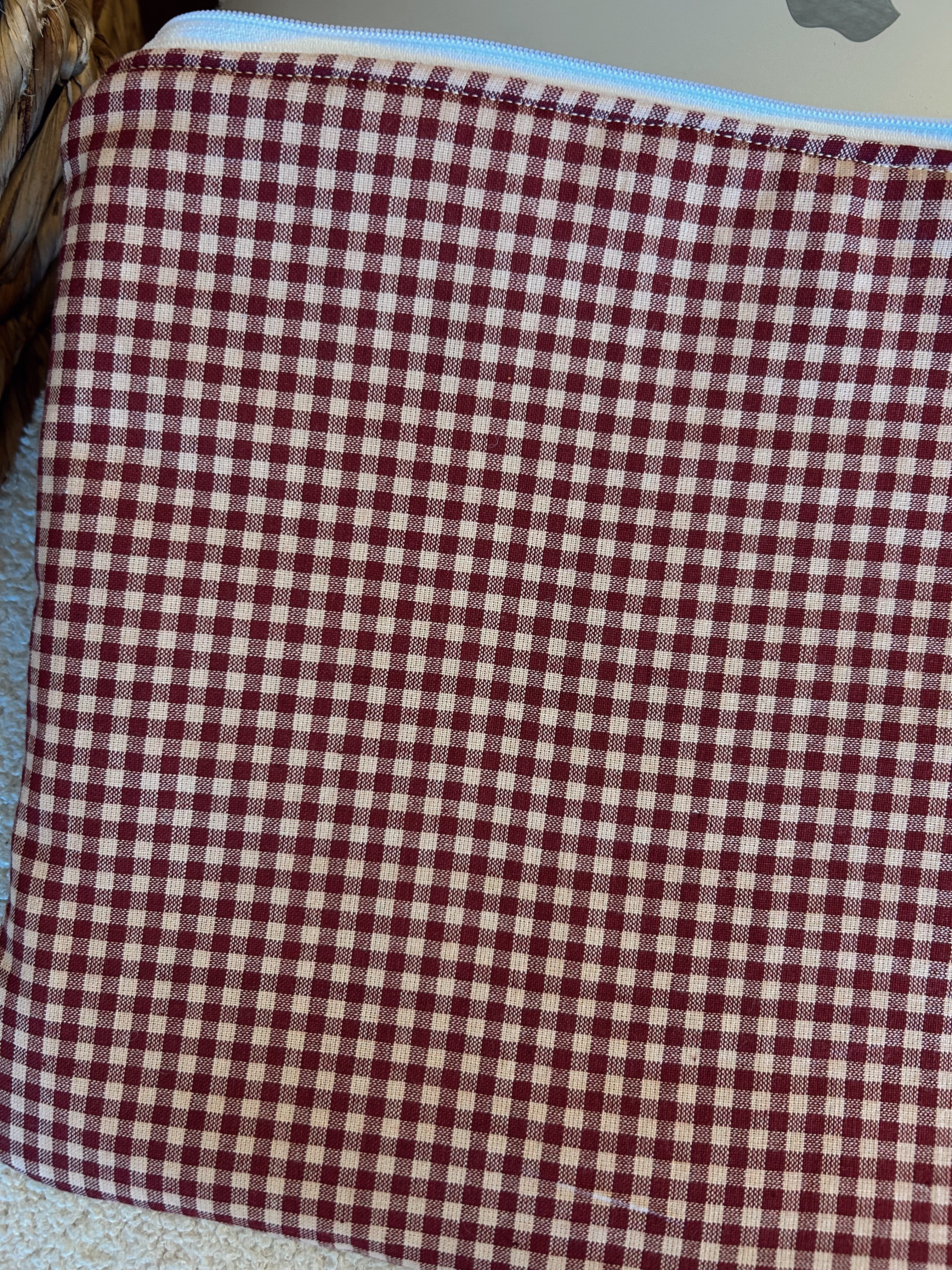 Maroon Gingham sunflower Laptop pouch