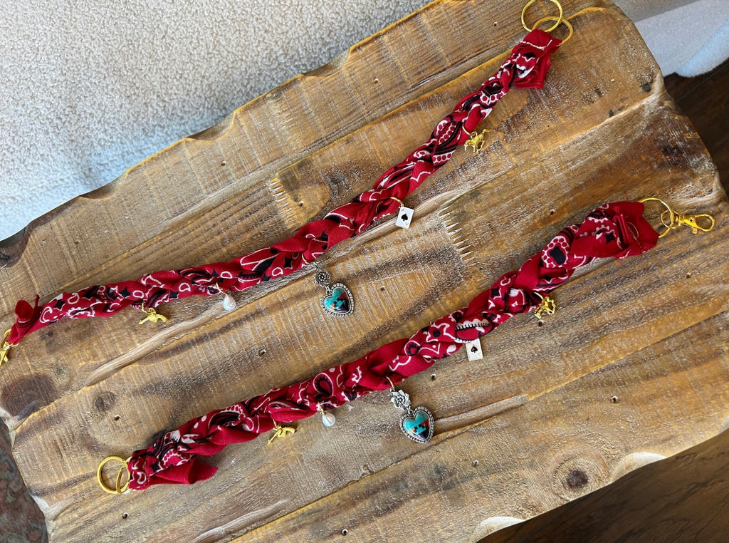 Red Bandana charm necklace