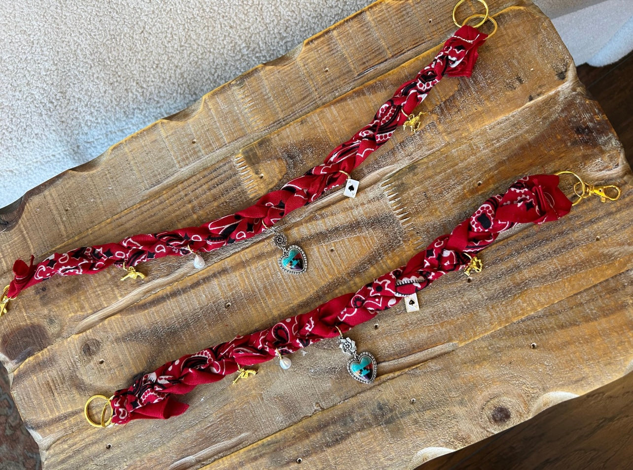 Red Bandana charm necklace