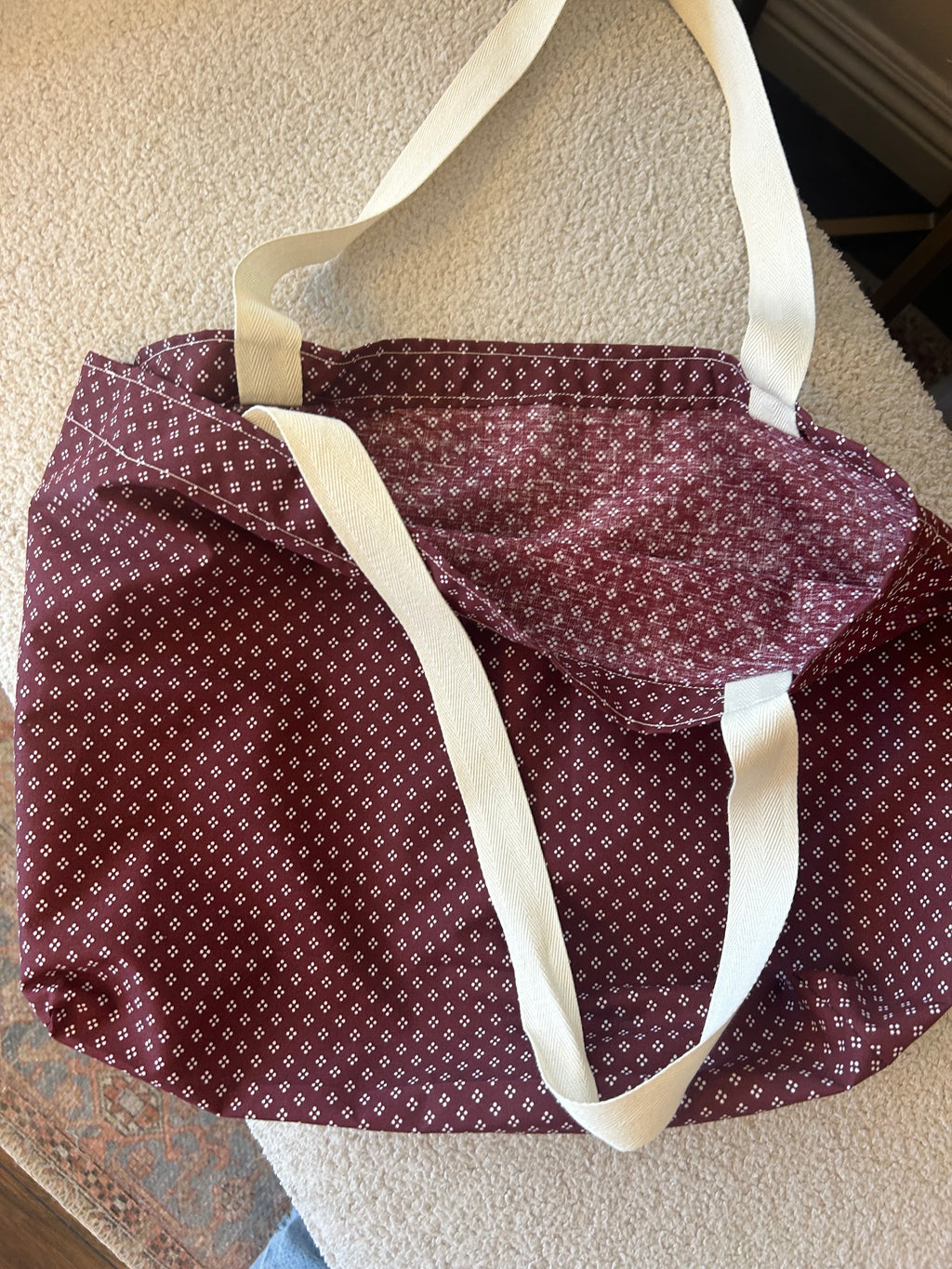 Maroon vintage tote