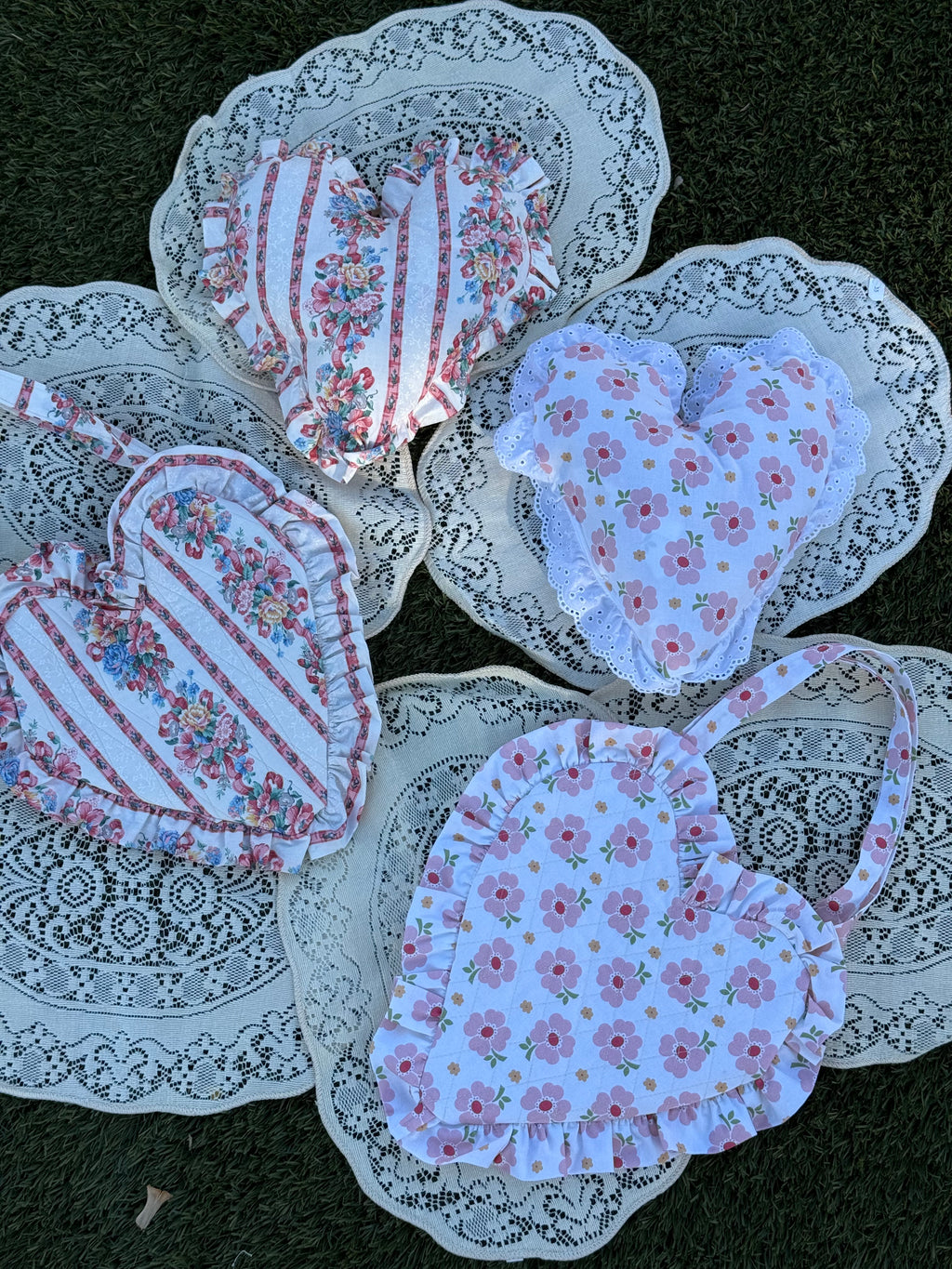 Quilted Ruffle heart bag & Heart pillow class 2 day 1.5 hour Ages 9-Adult