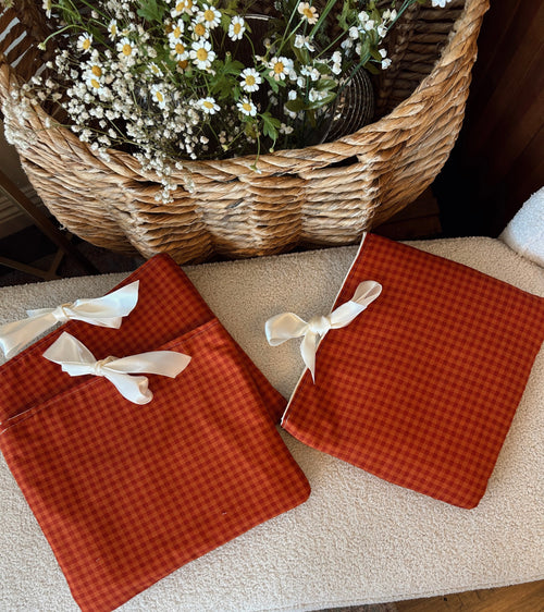 Book Sleeve in Gingham print