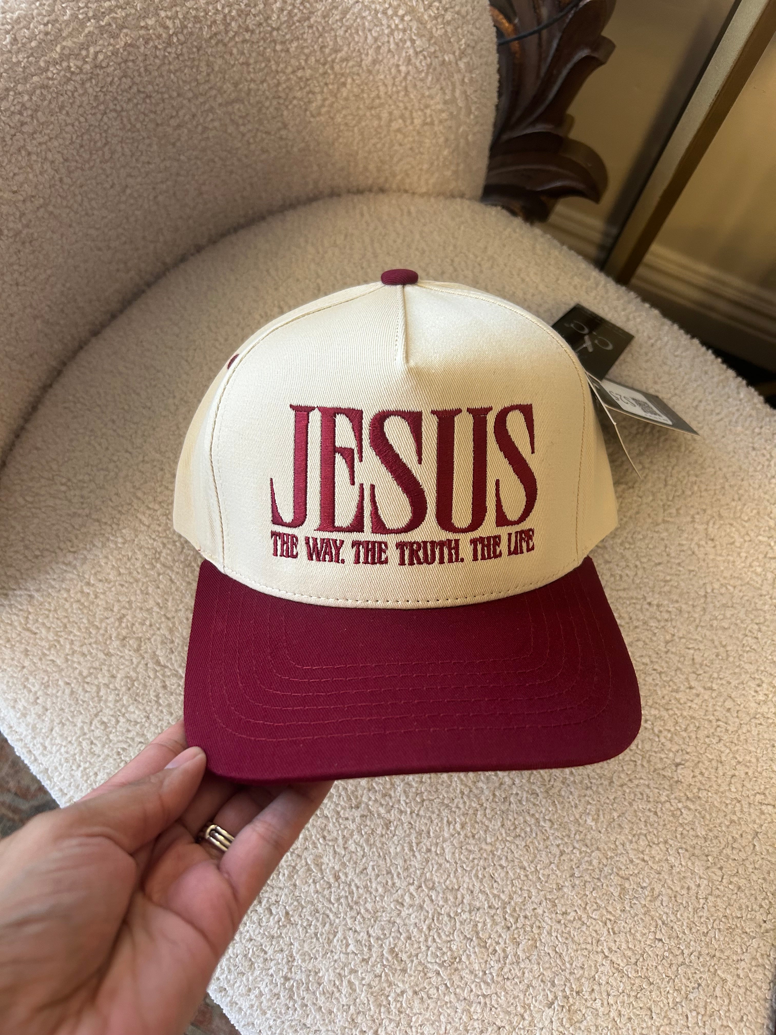 Jesus is the way Hat Burgundy