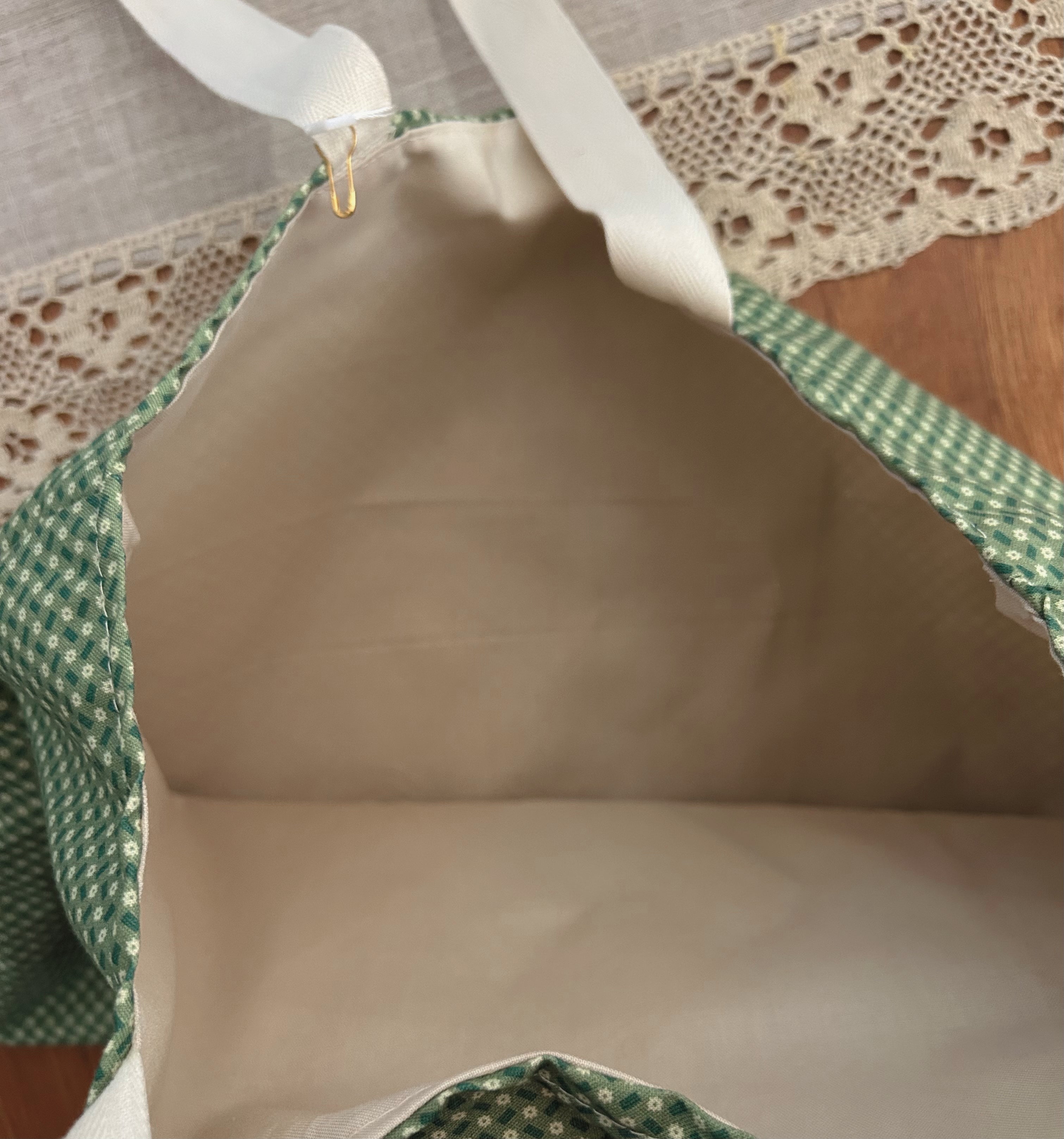 Green floral Tote