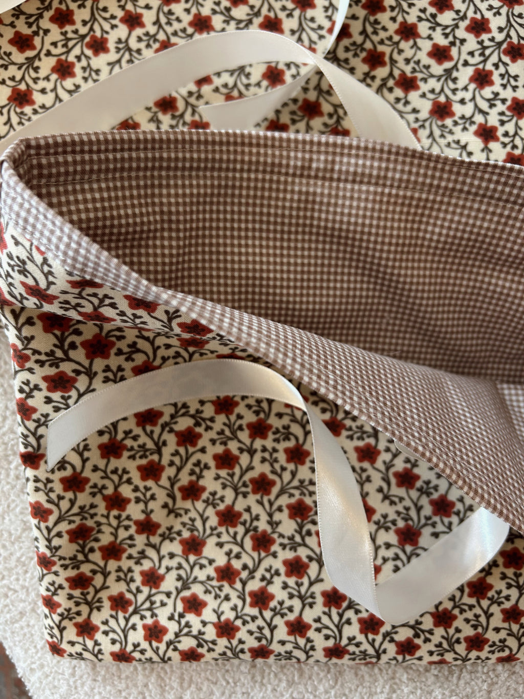 Book Sleeve in Fall Floral/ Gingham