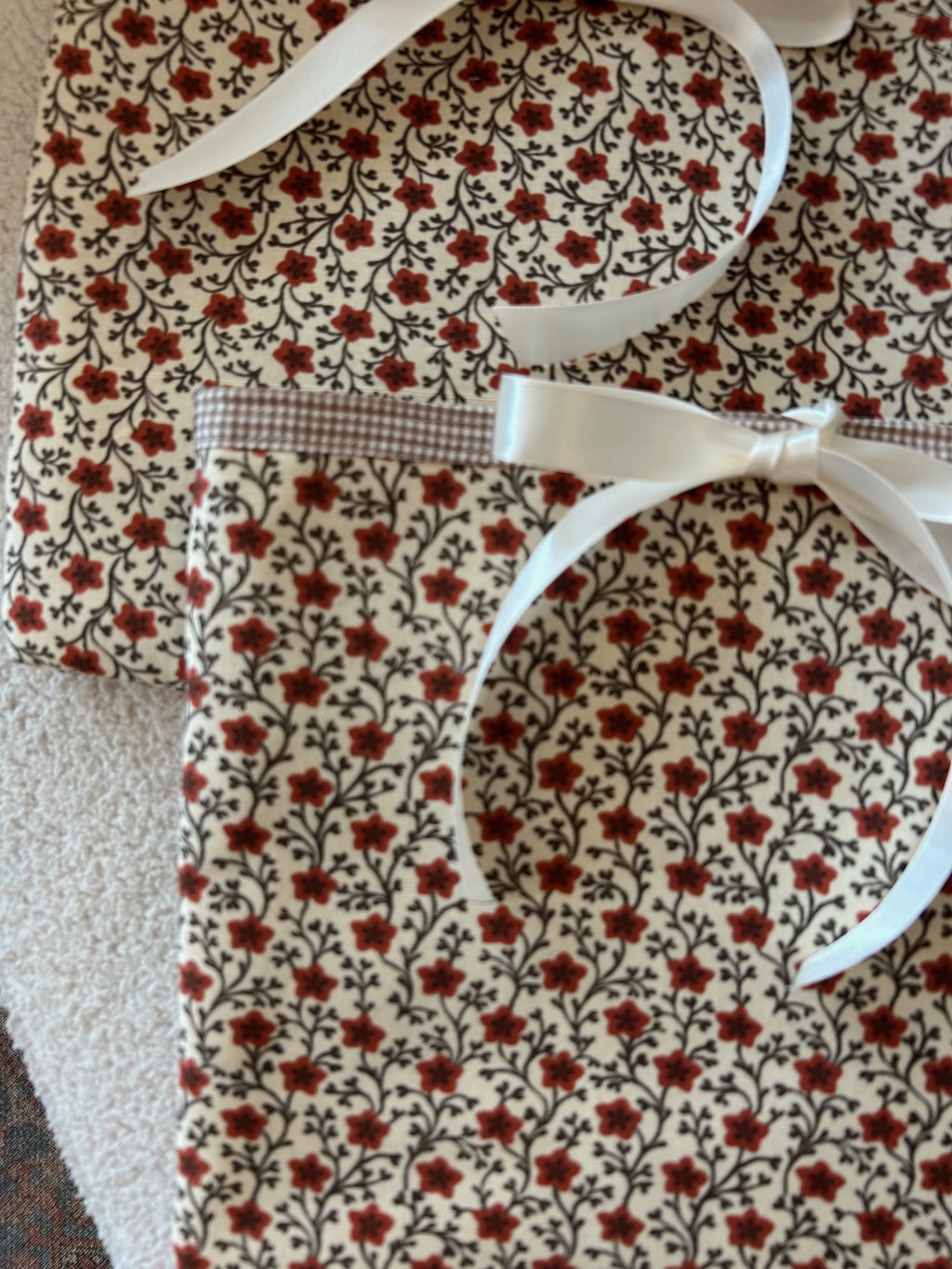 Book Sleeve in Fall Floral/ Gingham