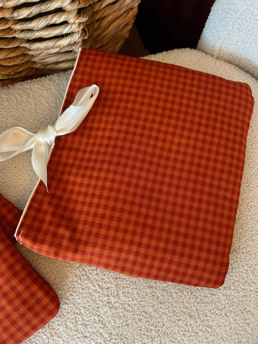 Book Sleeve in Gingham print