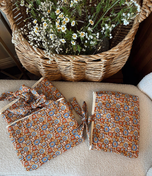 Book Sleeve in Brown floral print