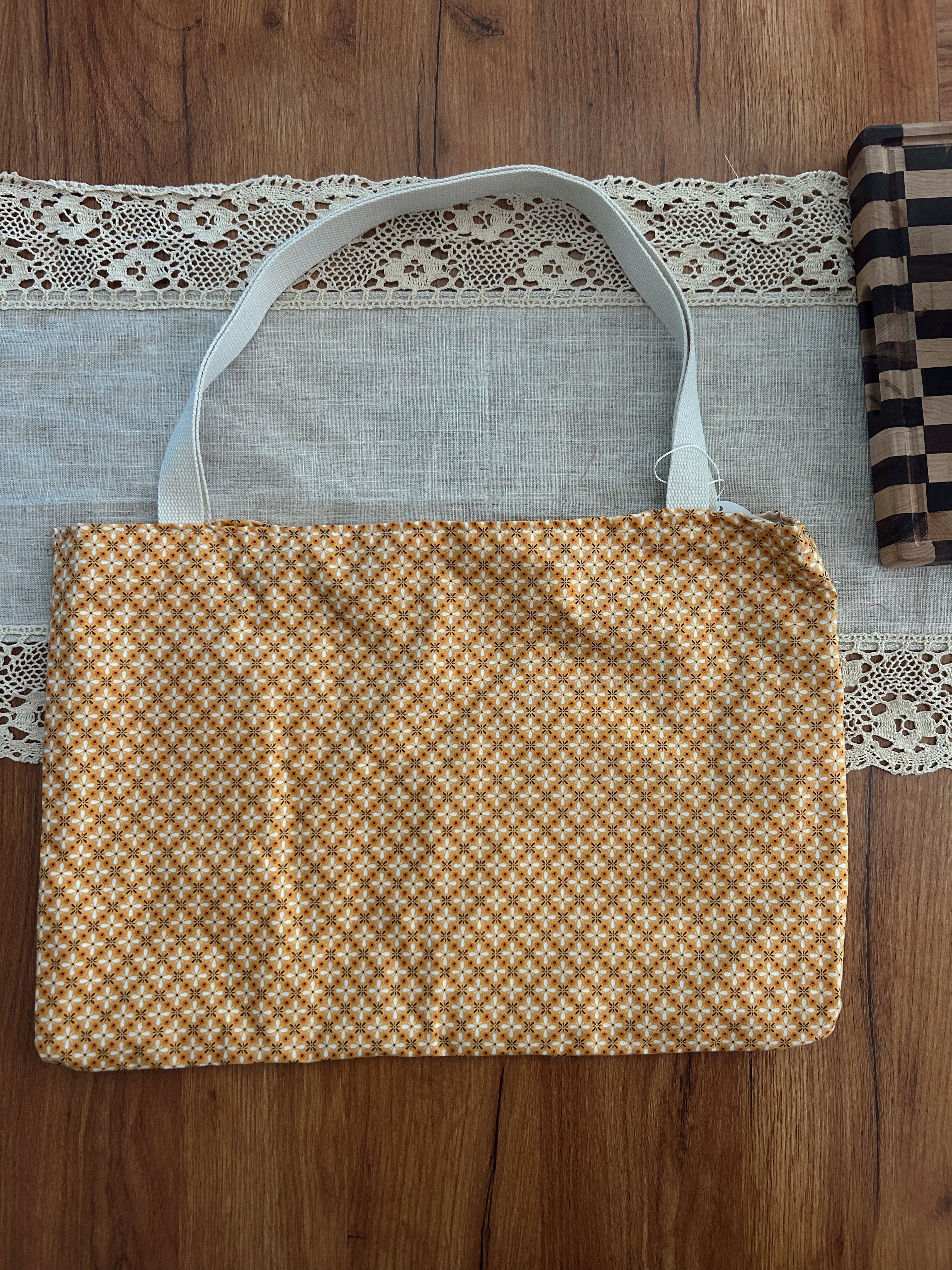 Orange Floral tote