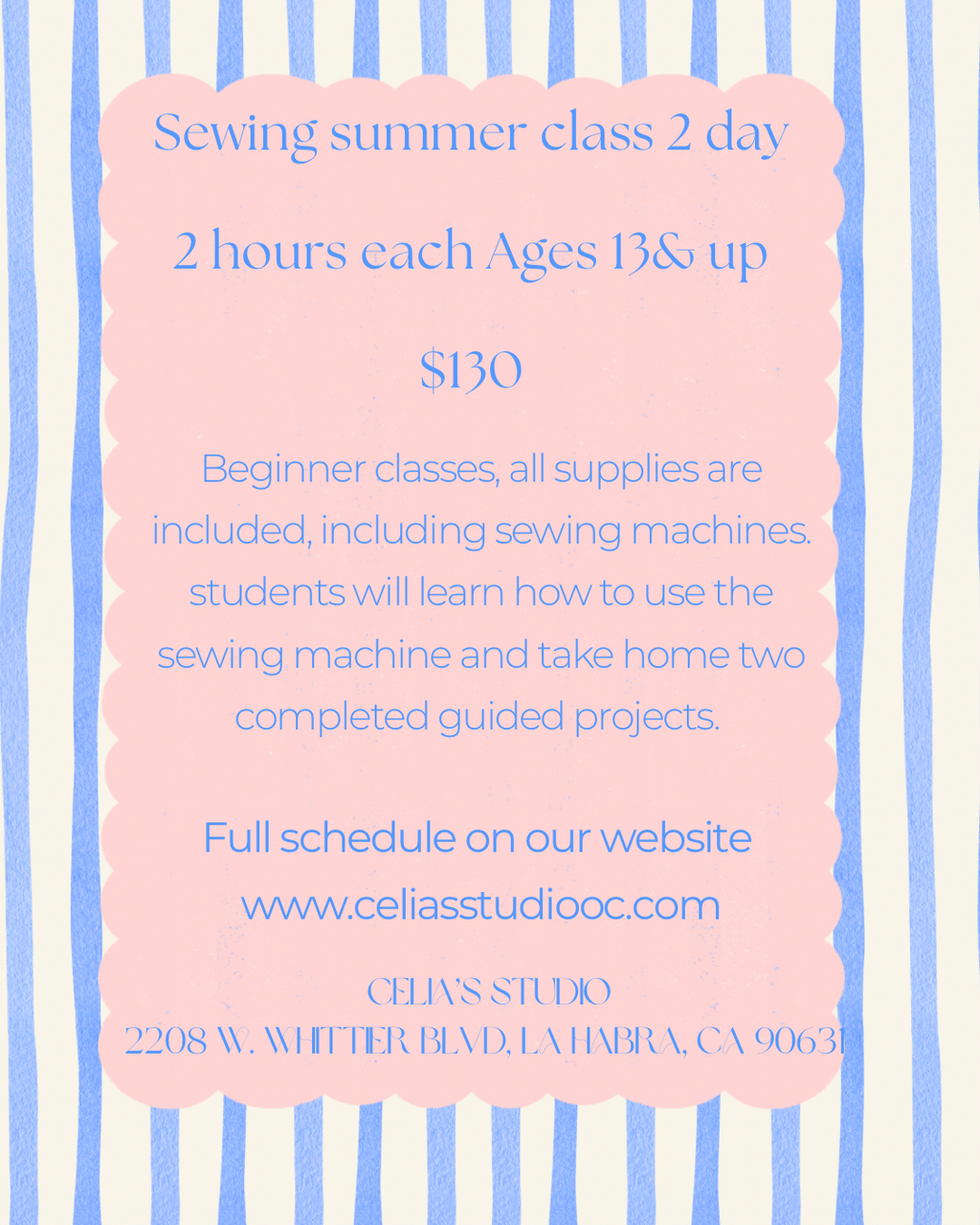 Summer workshop 2days Ages 16 and up