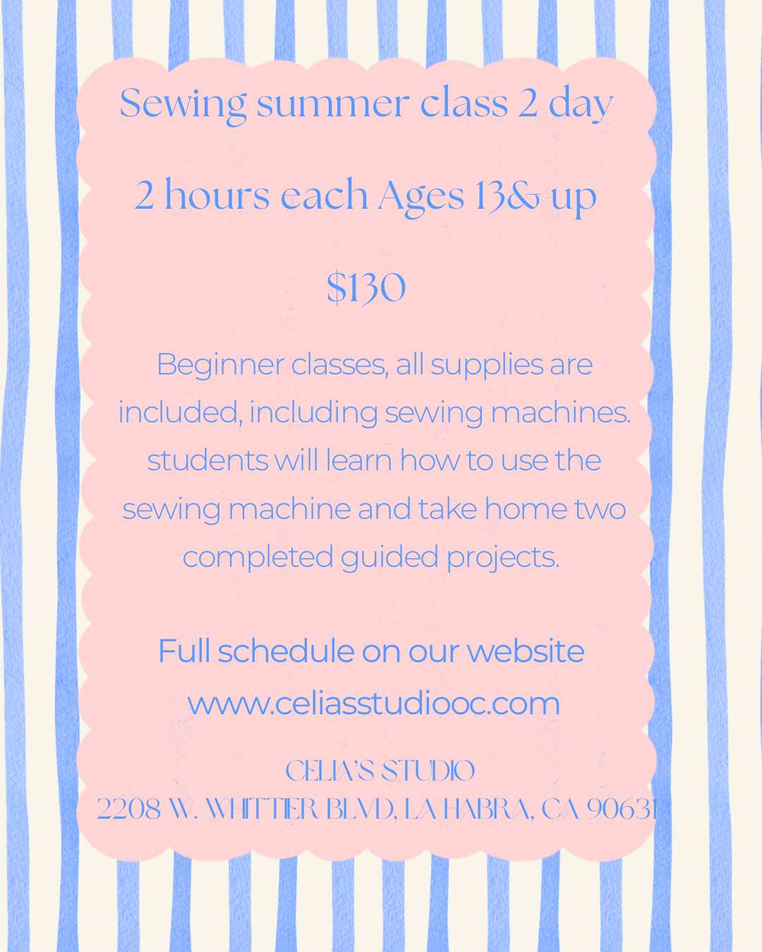 Summer workshop 2days Ages 16 and up