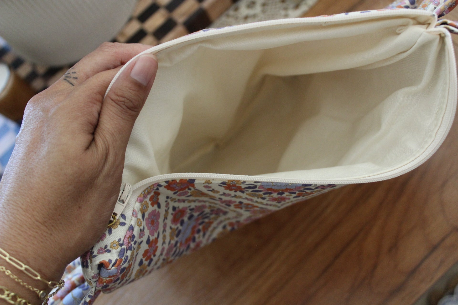 Floral clutch in Fanny print