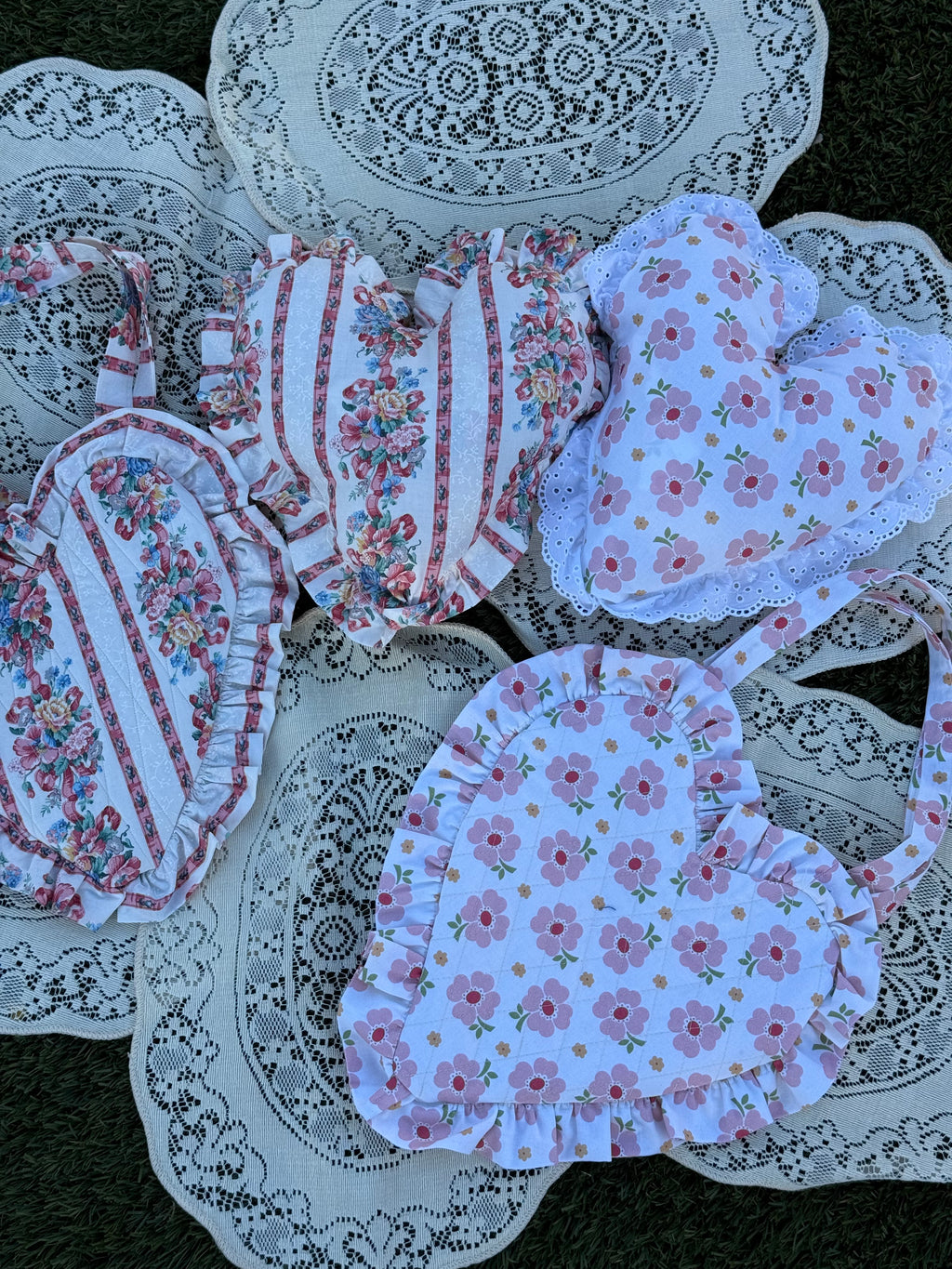 Quilted Ruffle heart bag & Heart pillow class 2 day 1.5 hour Ages 9-Adult