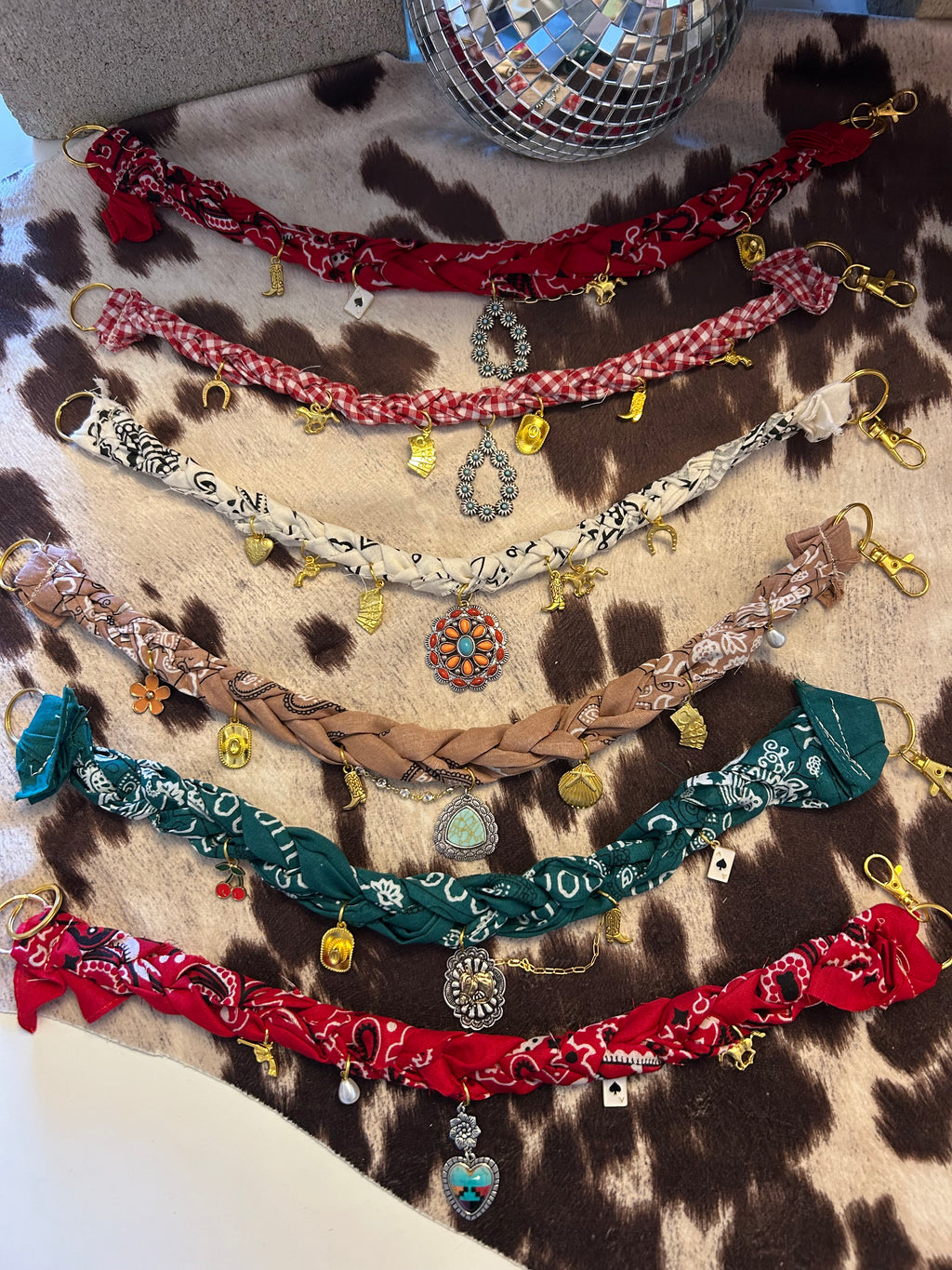 Red Bandana charm necklace