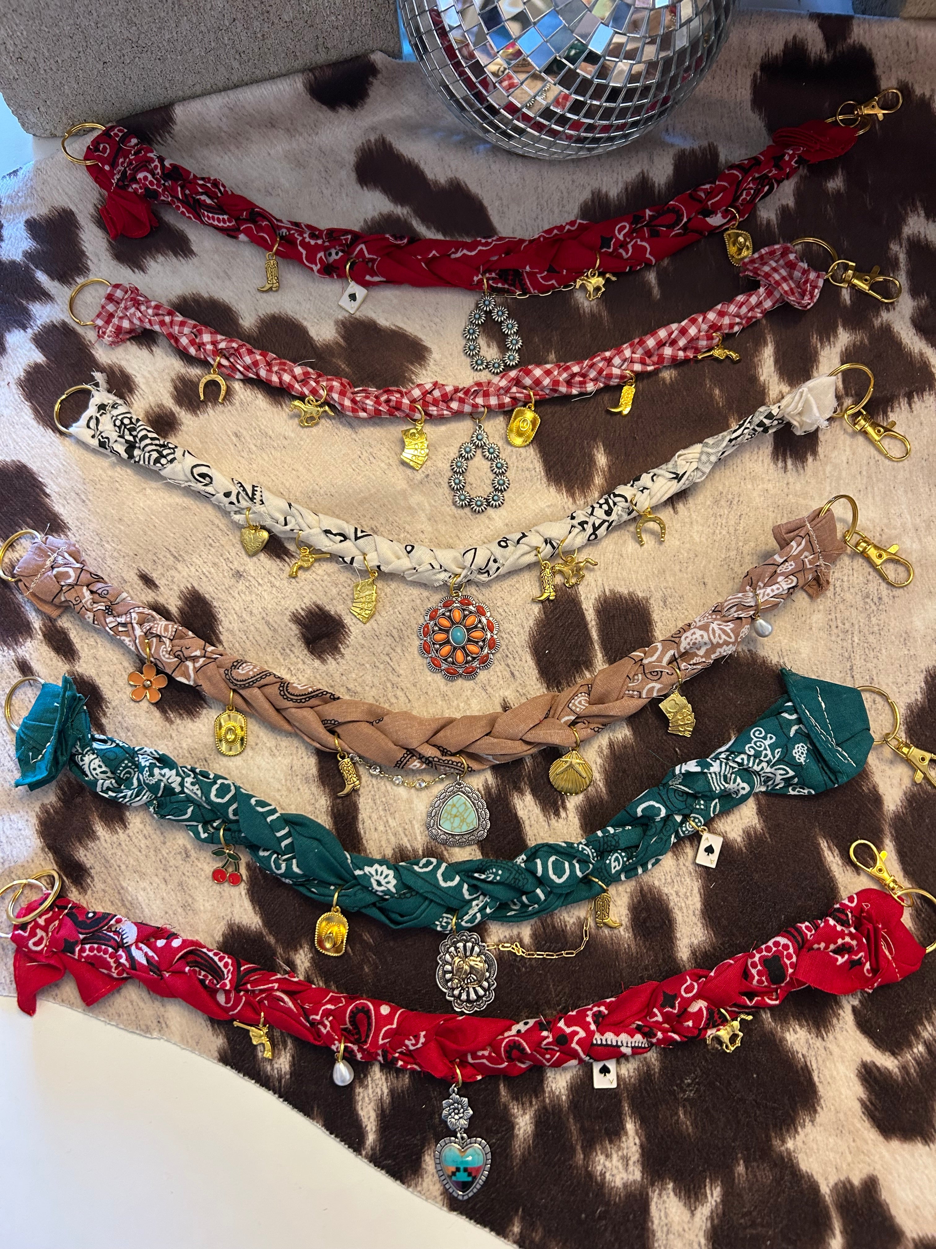 Green Bandana charm necklace