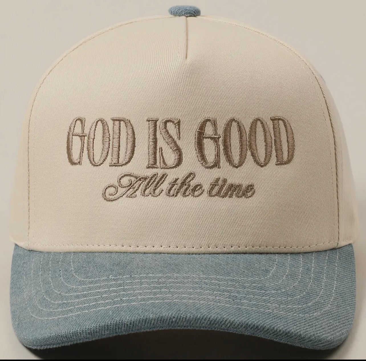God is Good hat denim