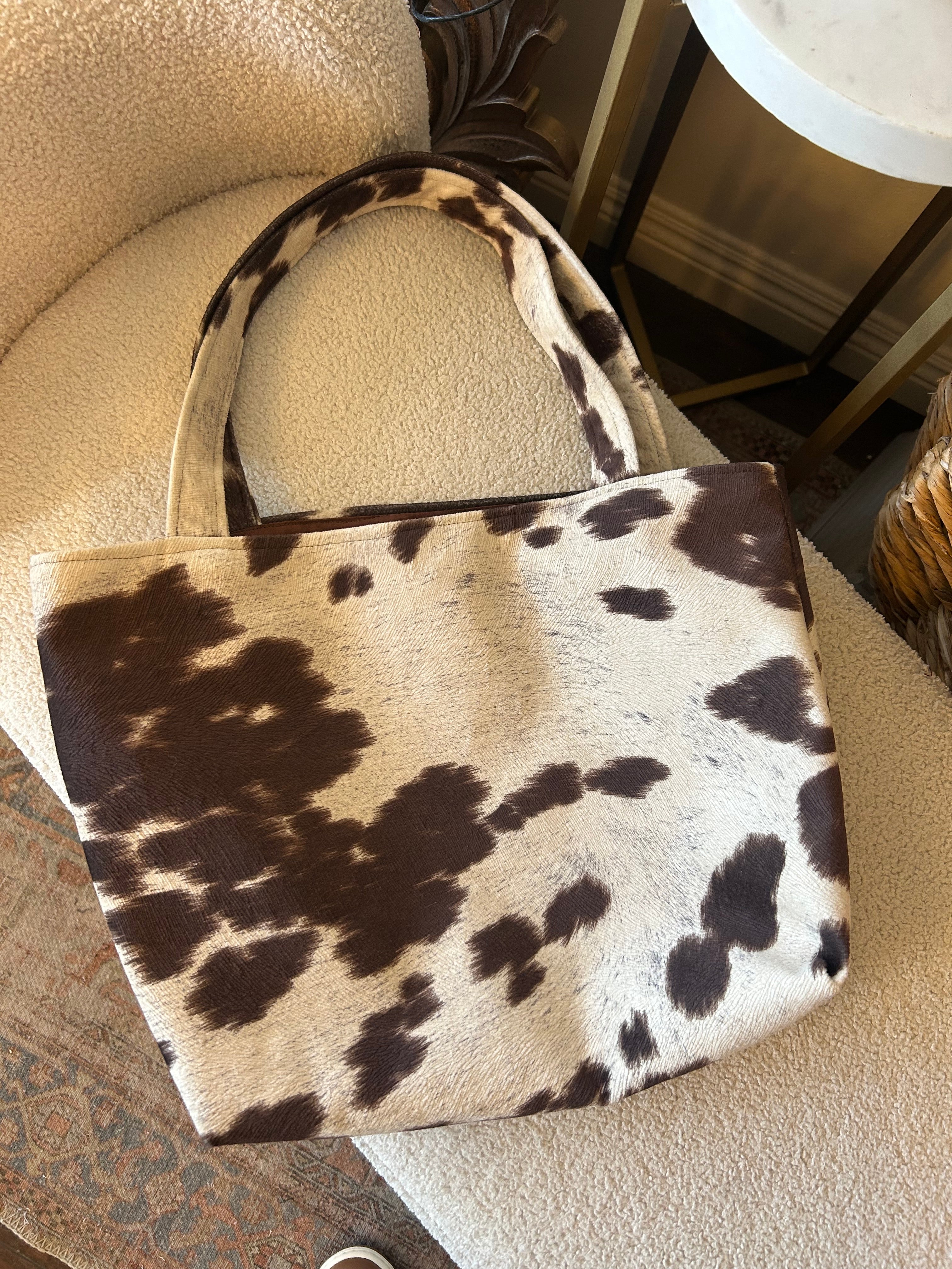 Cow suede tote bag
