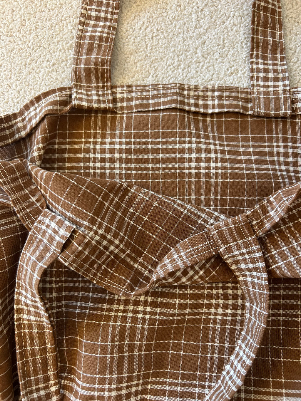 Brown flannel tote
