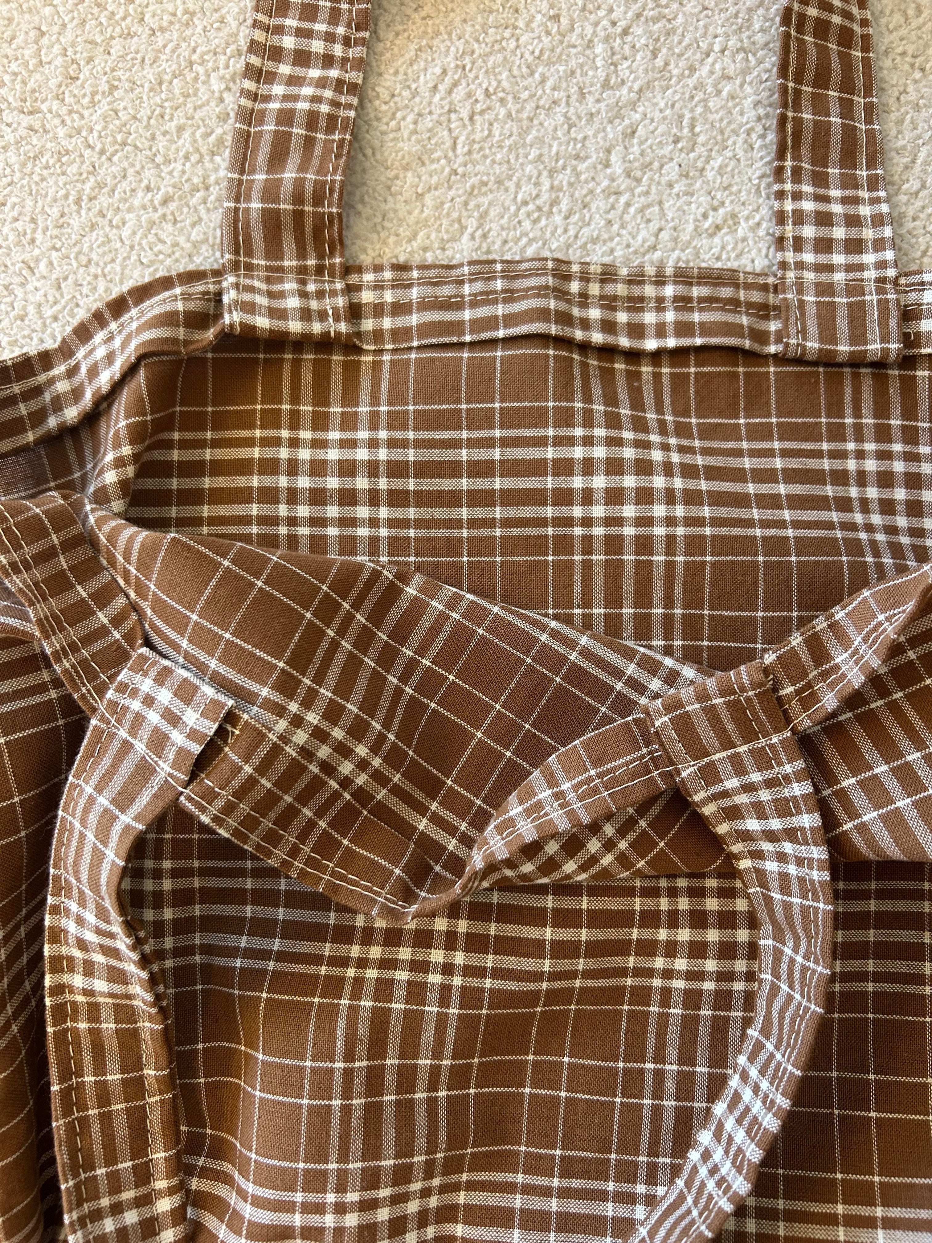 Brown flannel tote
