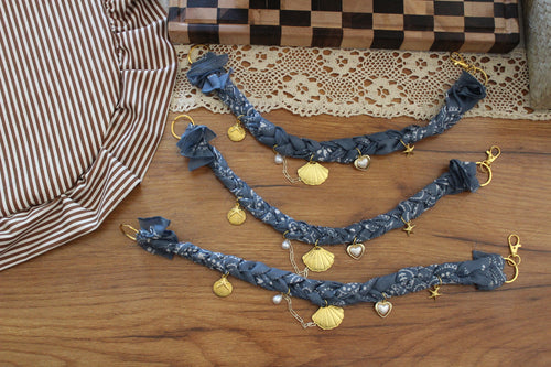Blue Bandana charm necklace