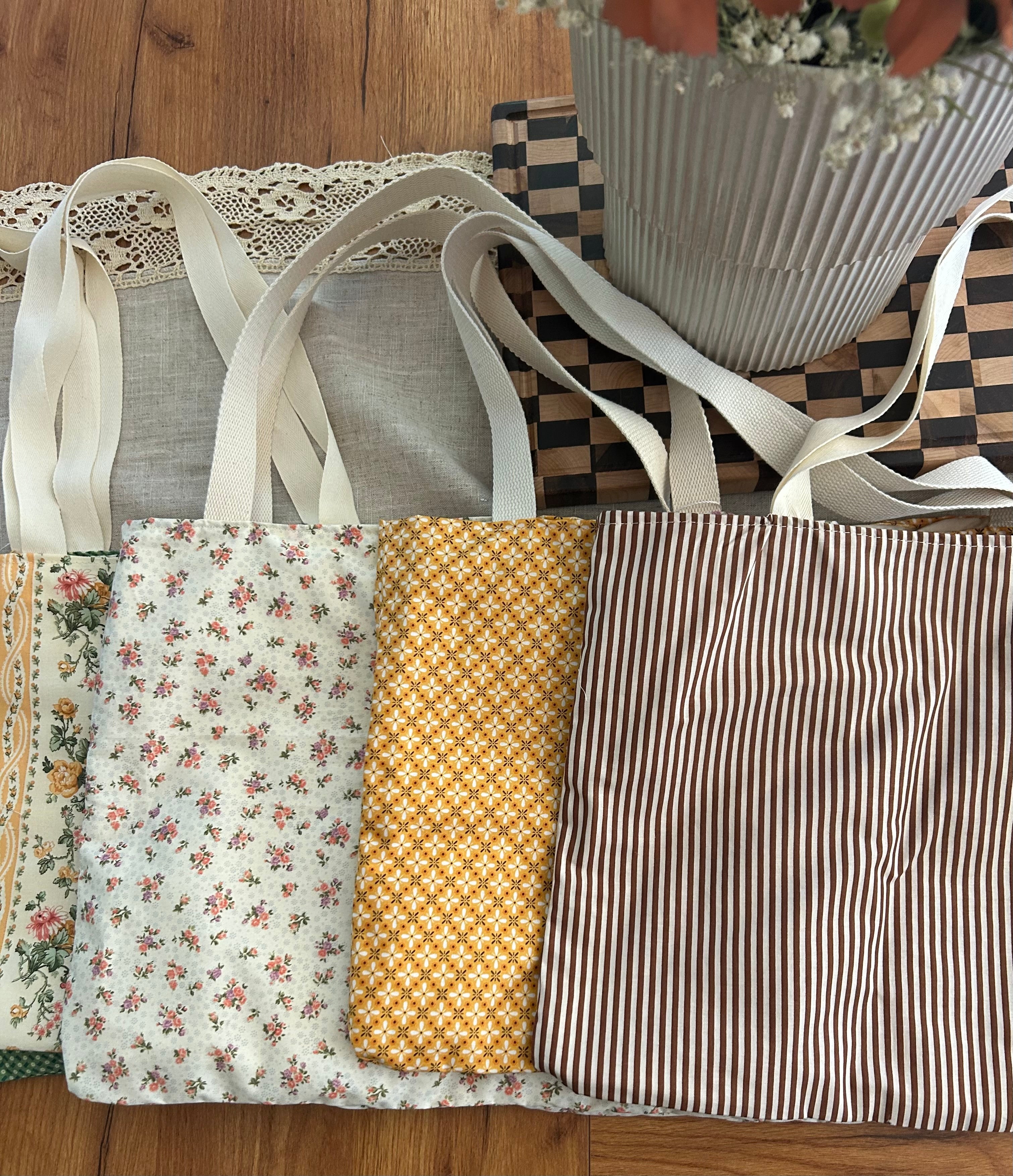 Brown stripe tote