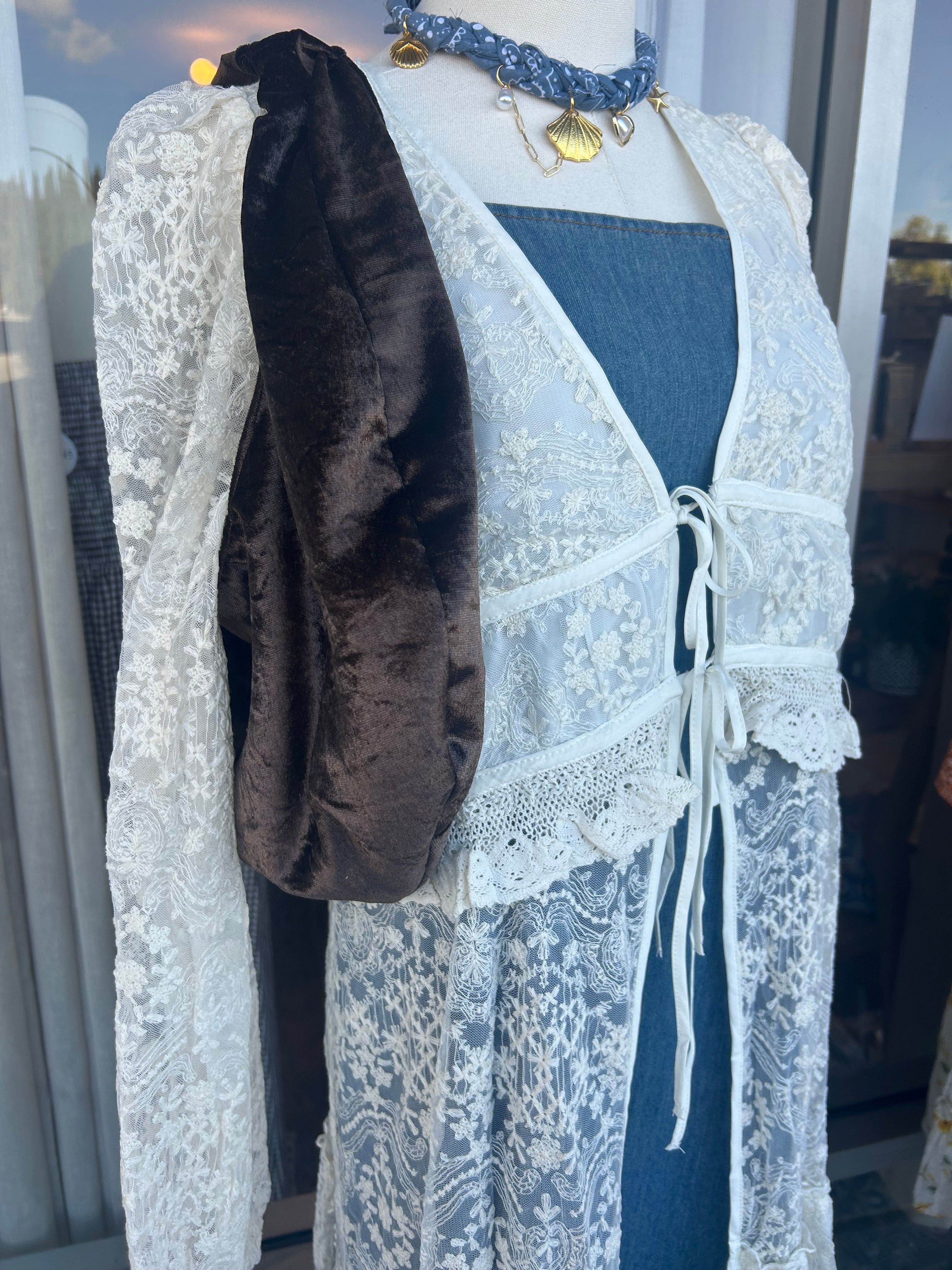 Lace Ruffle Maxi Duster