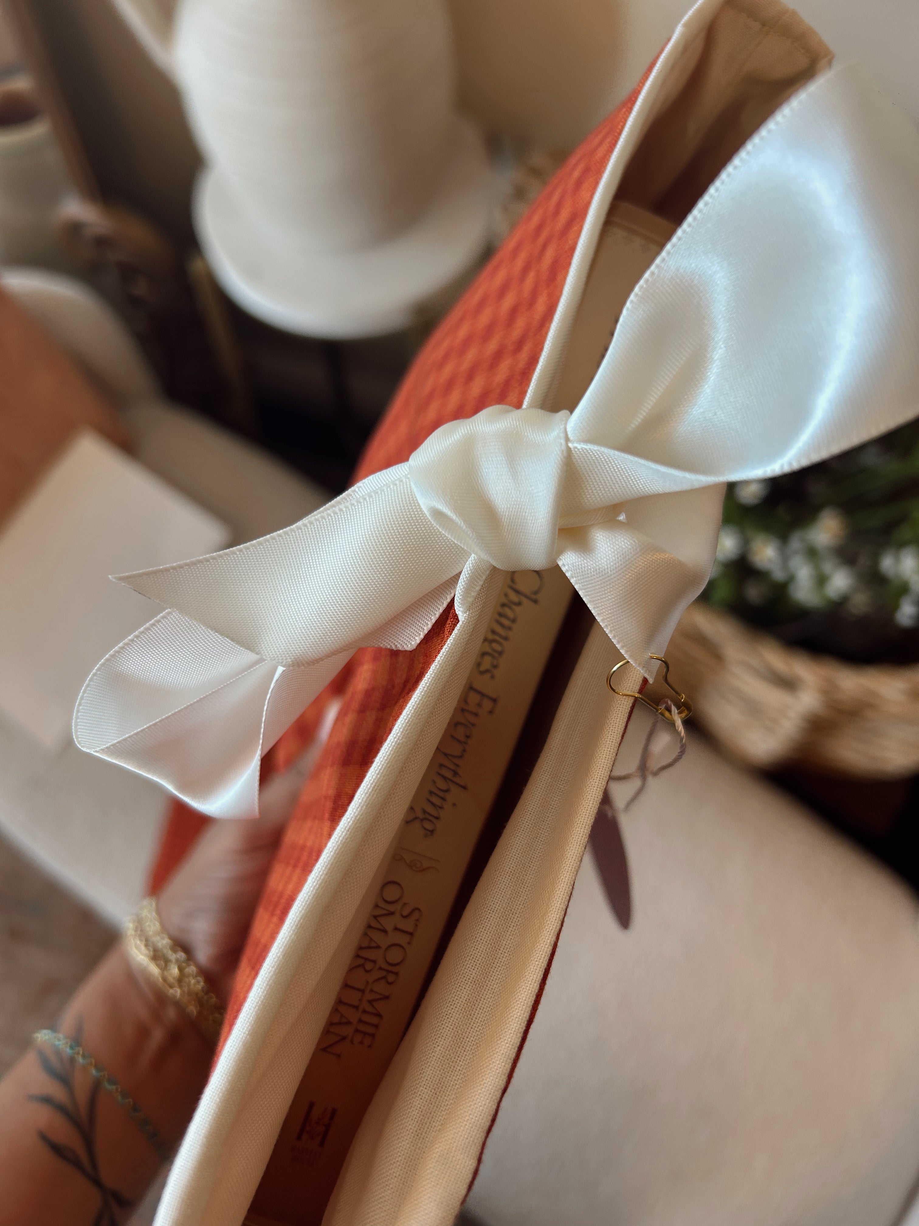 Book Sleeve in Gingham print