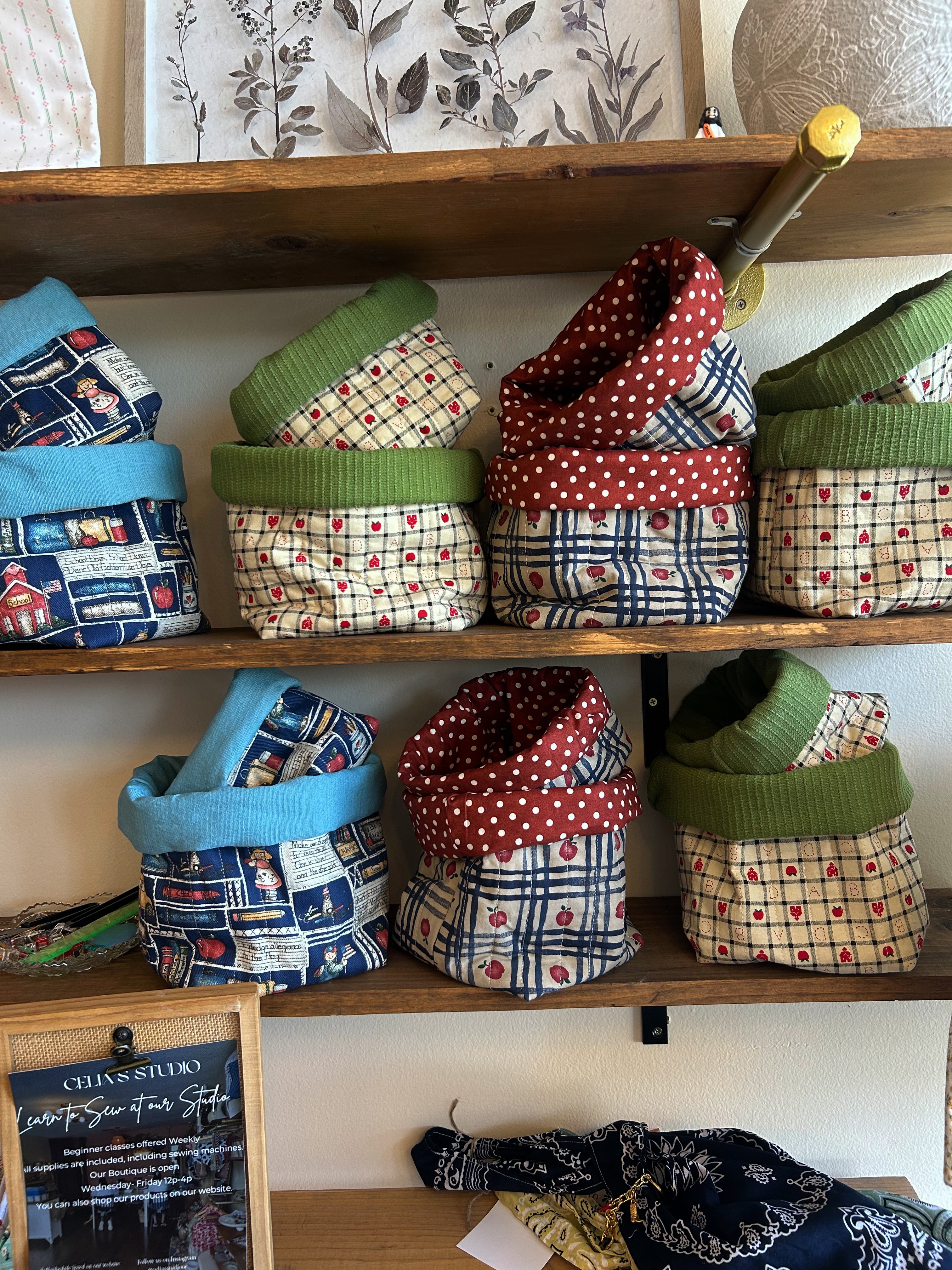 Quilted Vanity Bucket Sewing class Ages 9- Adult