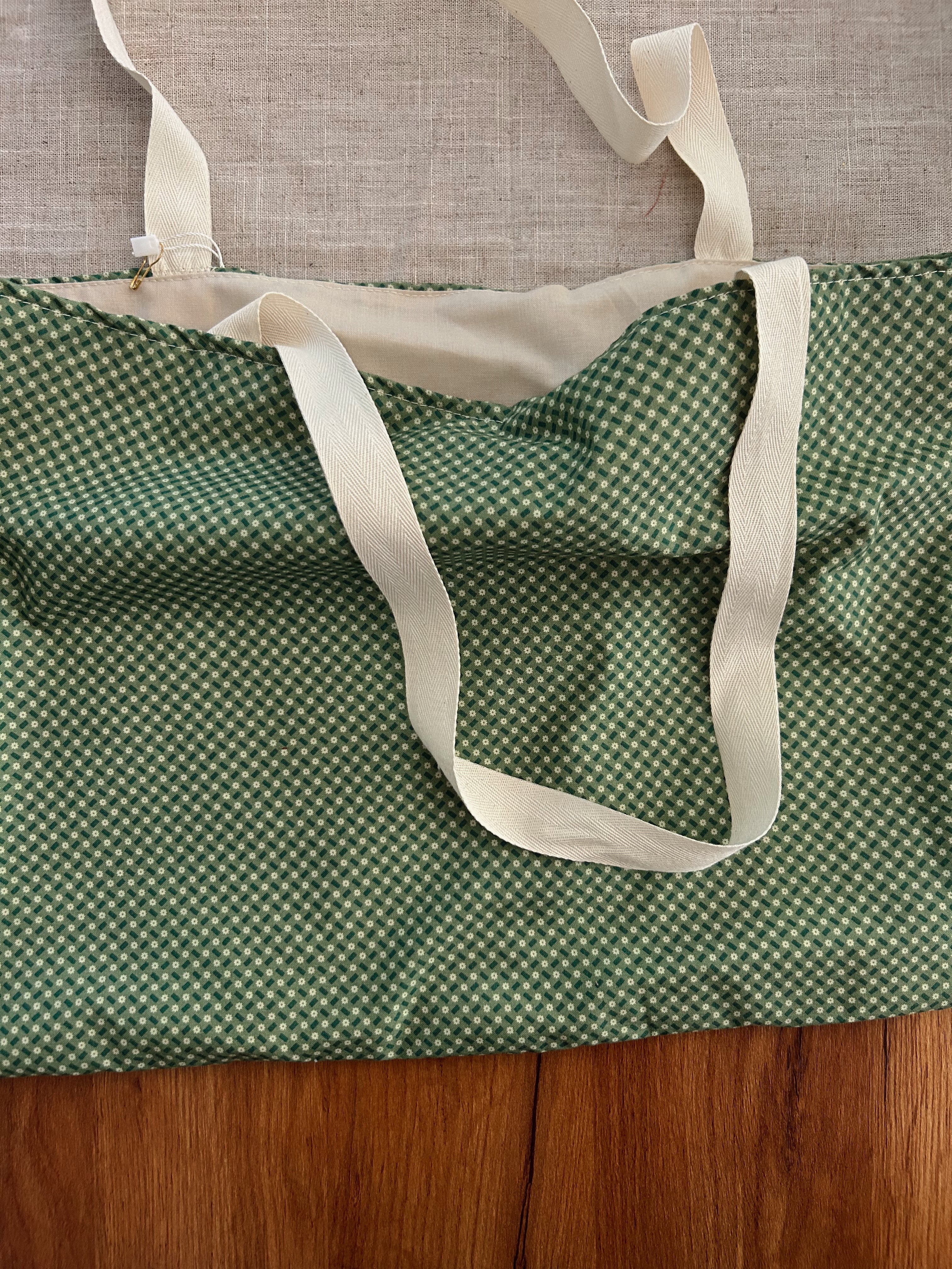 Green floral Tote