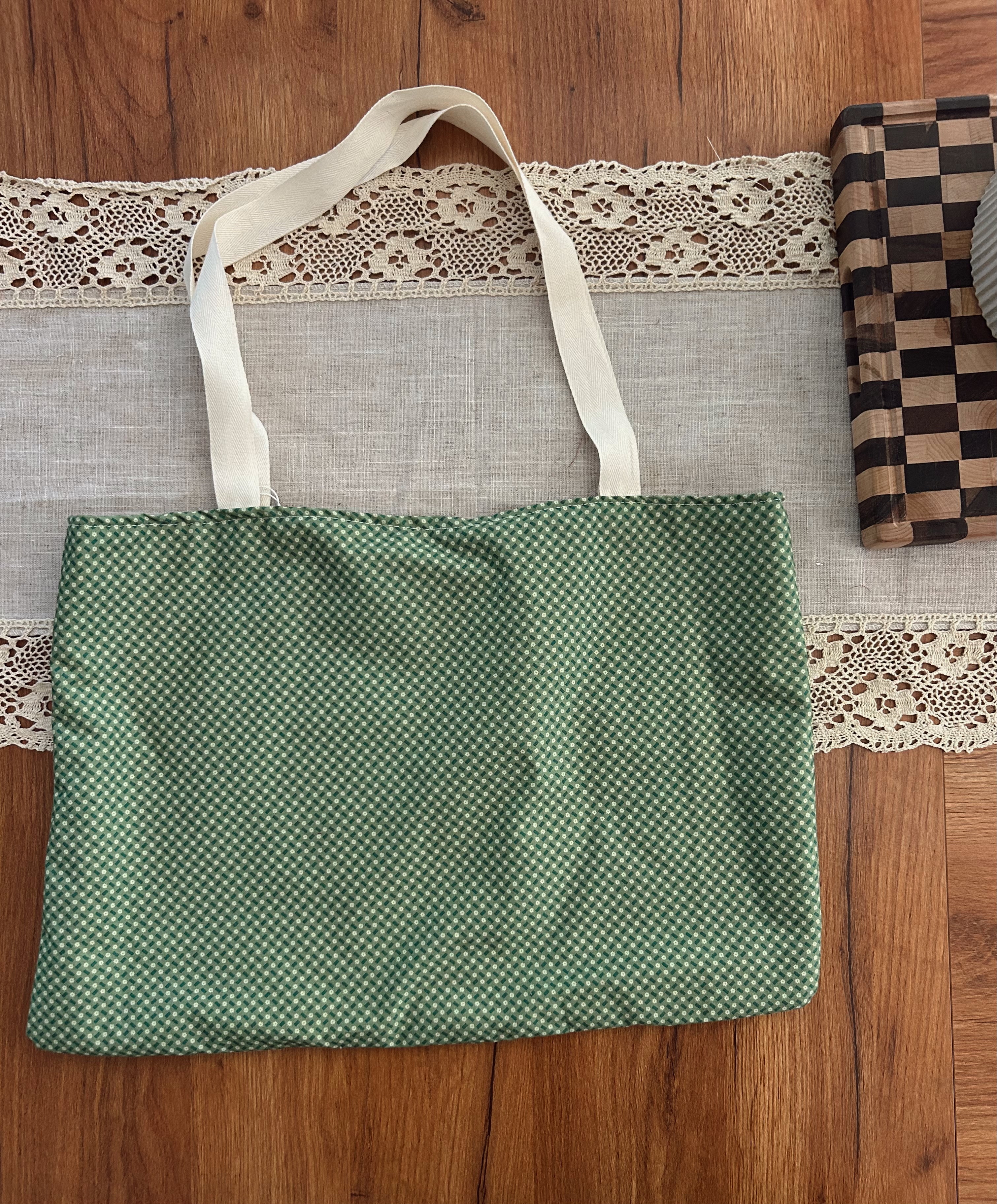 Green floral Tote