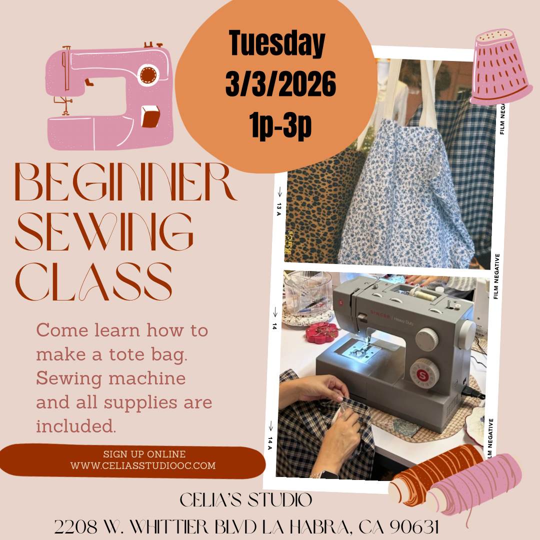 Sew a tote bag class Tuesday March 3,2026 1p-3p