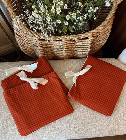 Book Sleeve in Gingham print