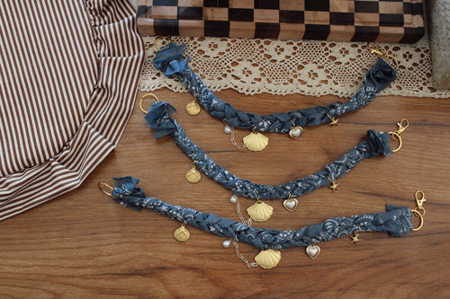 Blue Bandana charm necklace