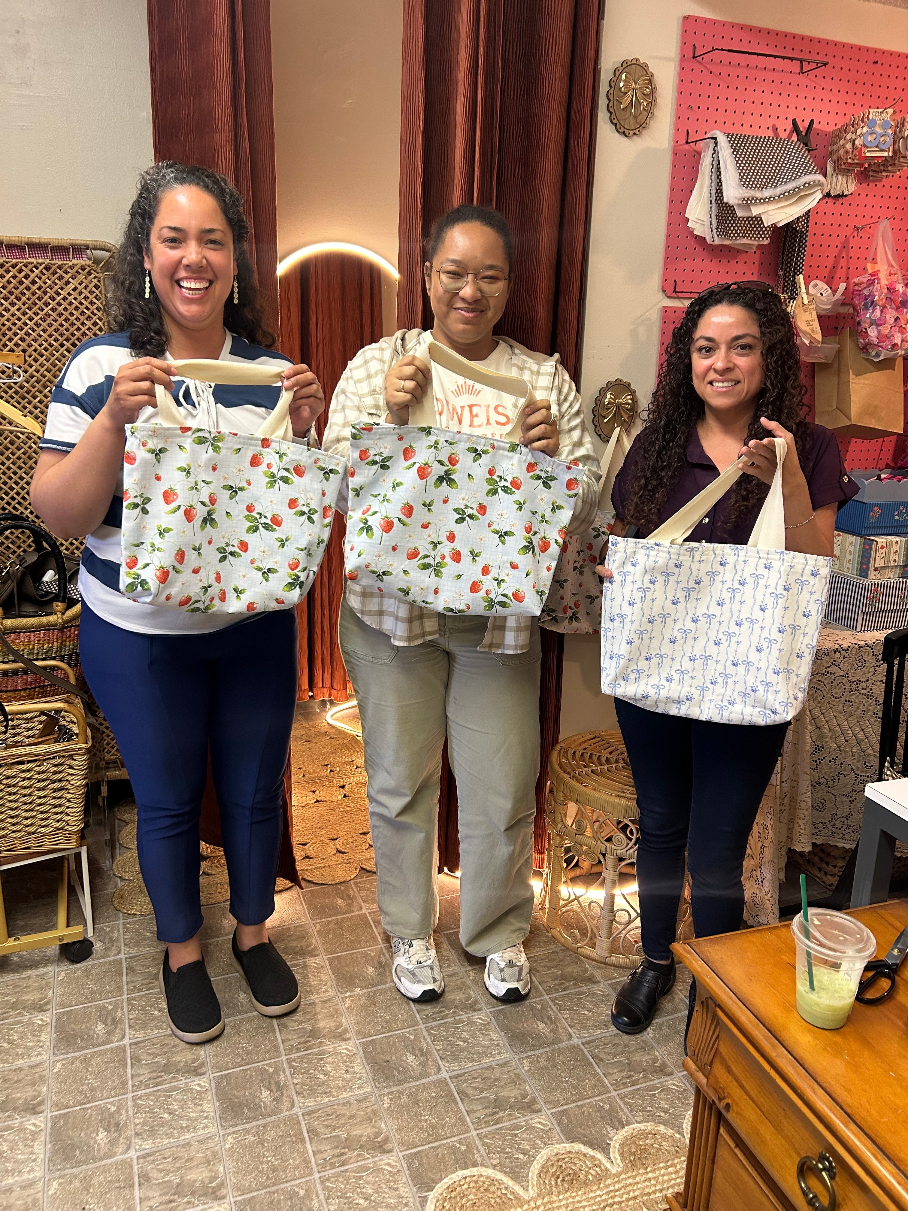 Sew a tote bag class Tuesday March 3,2026 11a-1p