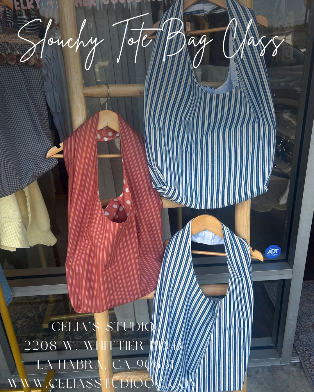 Slouchy tote bag class