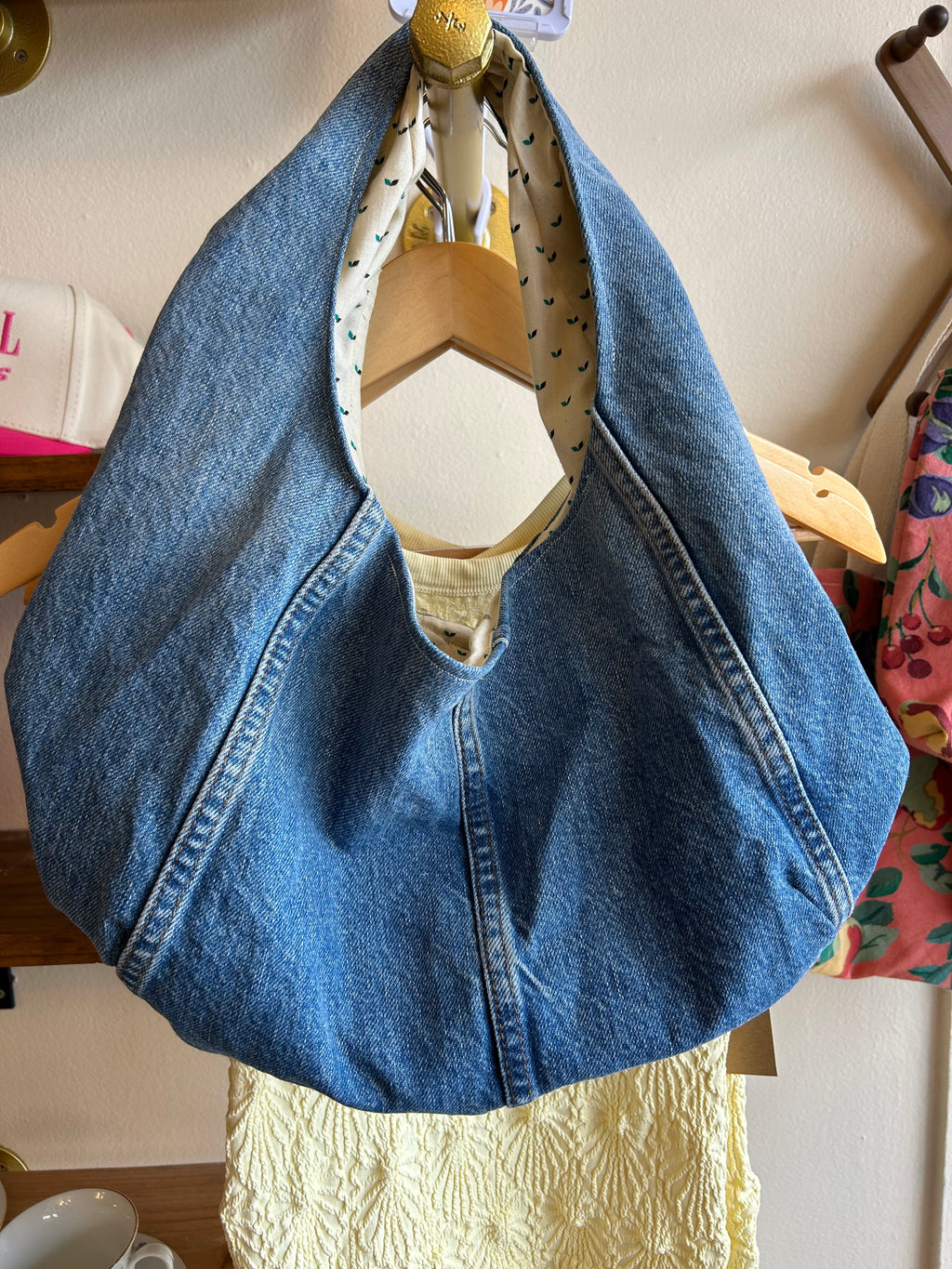 Denim hobo purse small