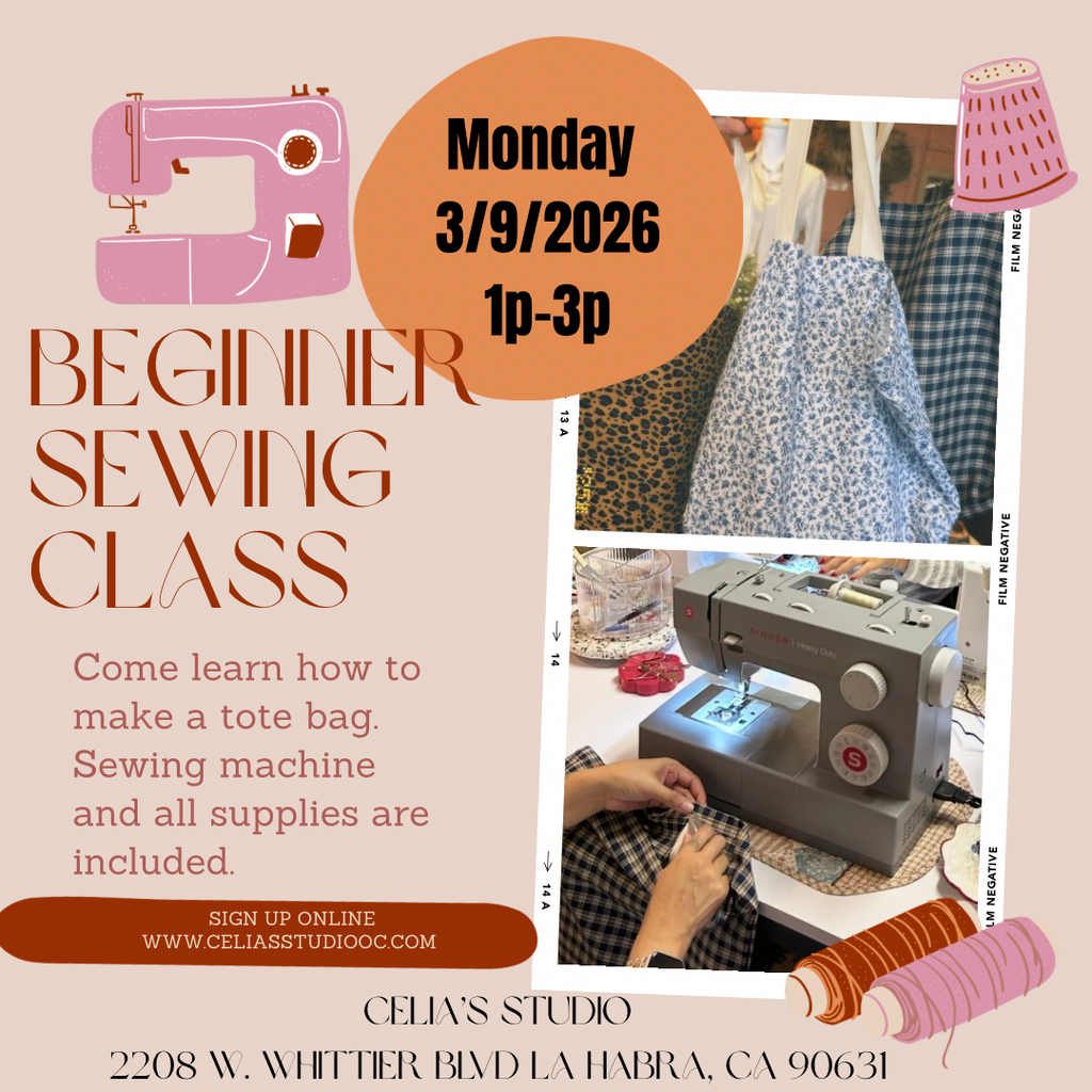 Sew a tote bag class Monday March 9, 1p-3p
