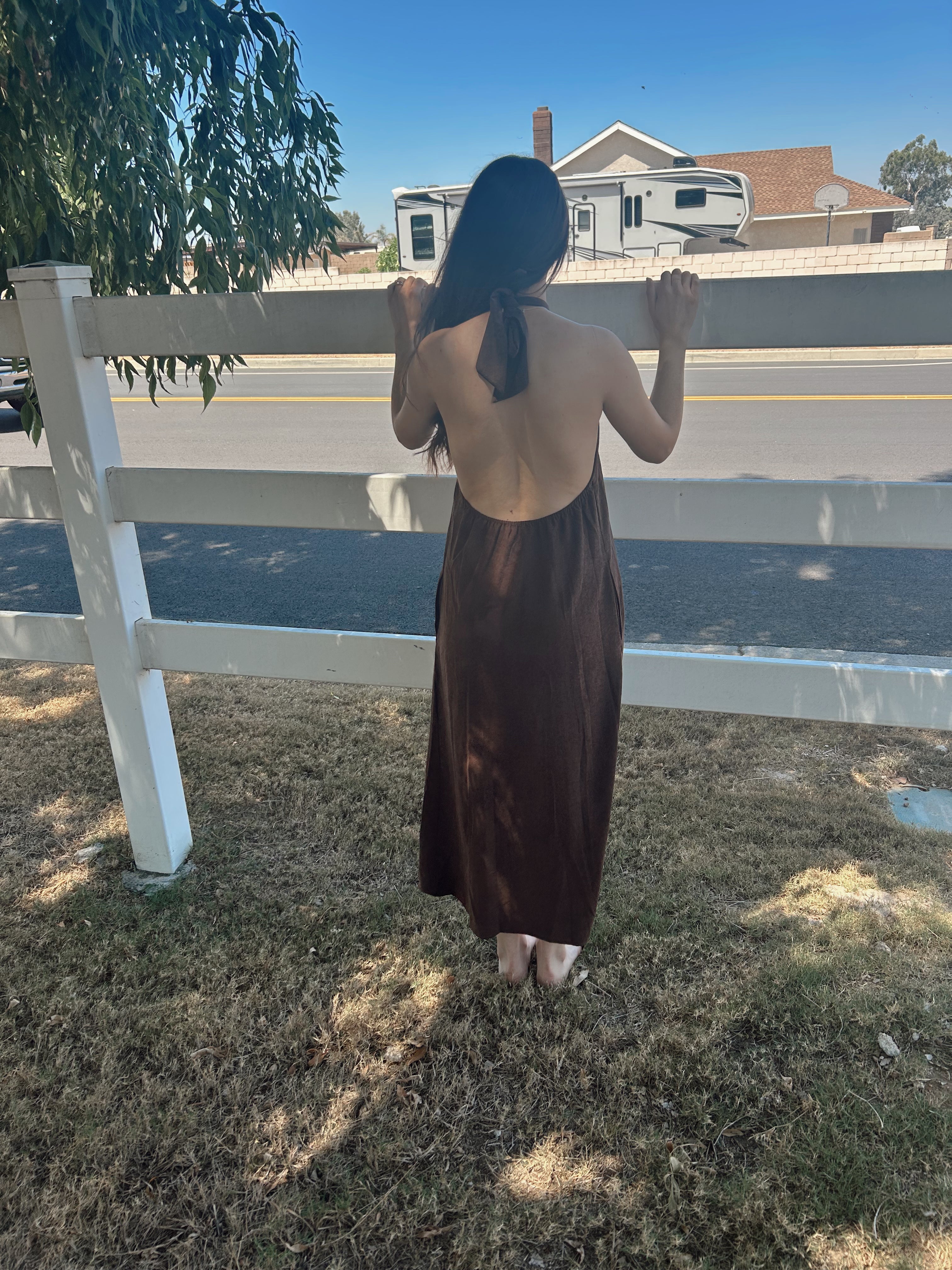 Knot brown dress