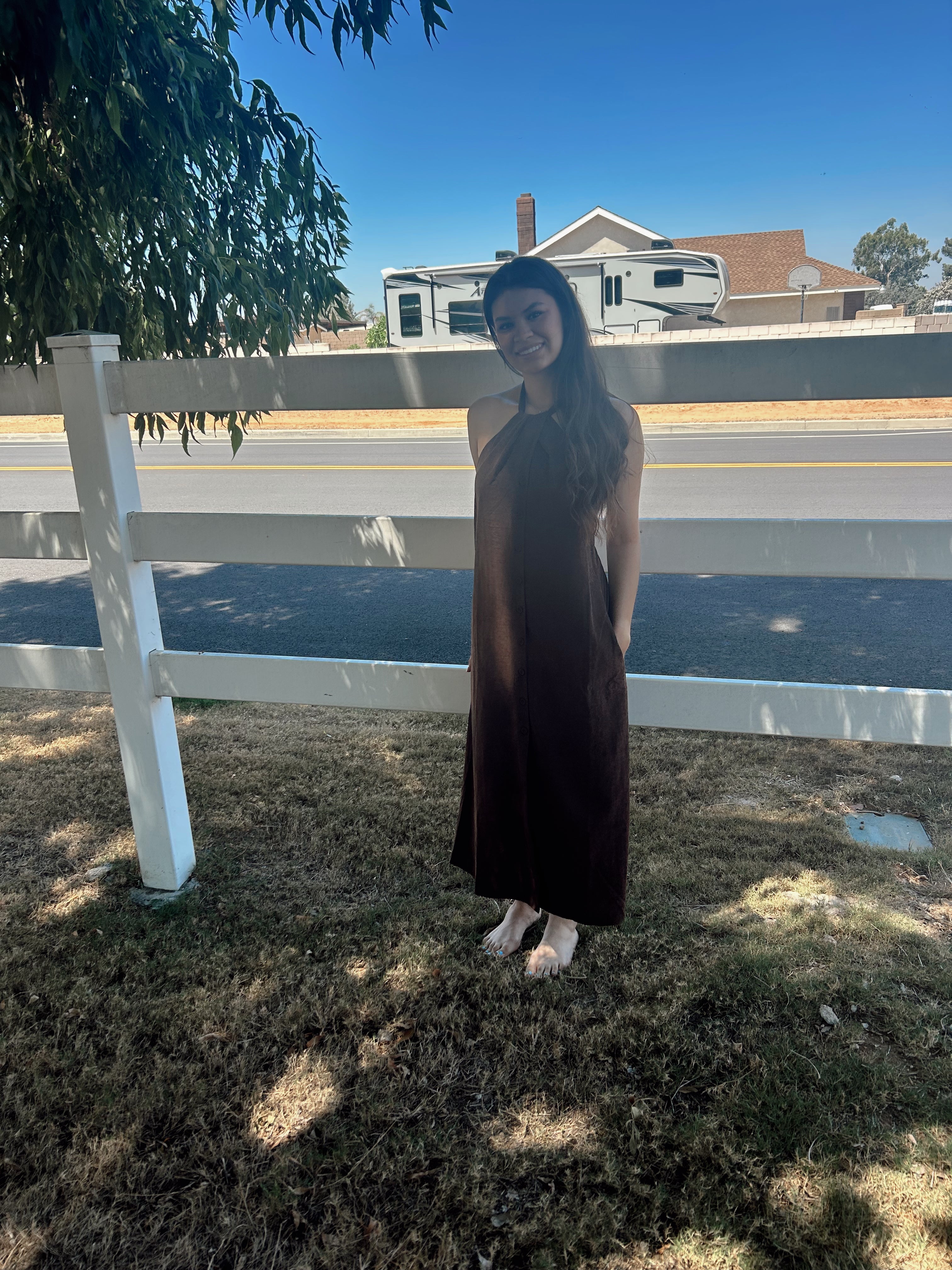 Knot brown dress