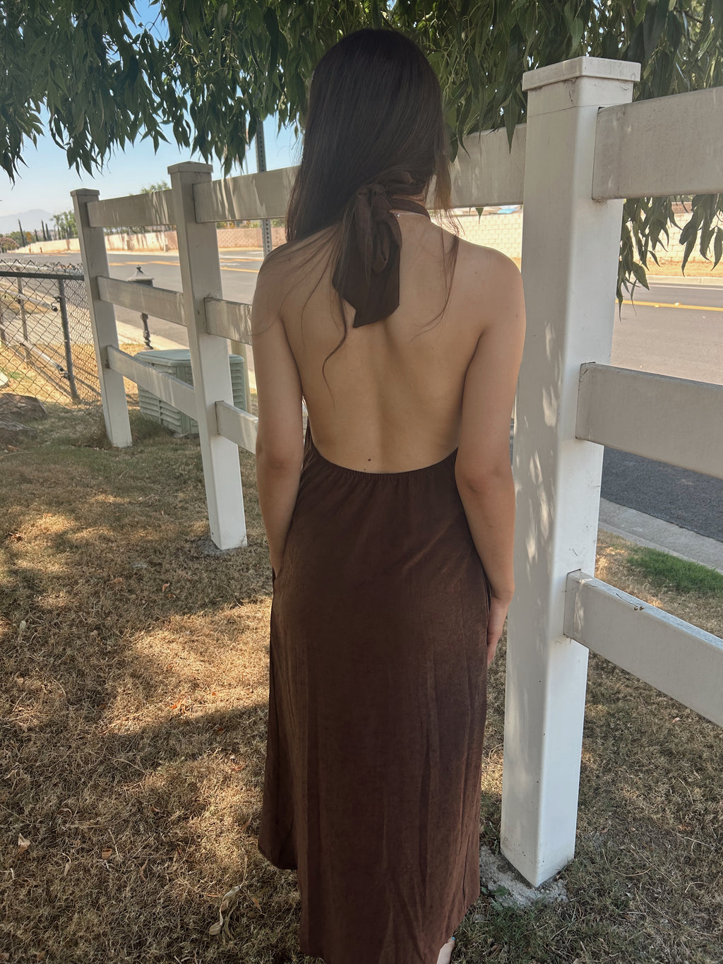 Knot brown dress