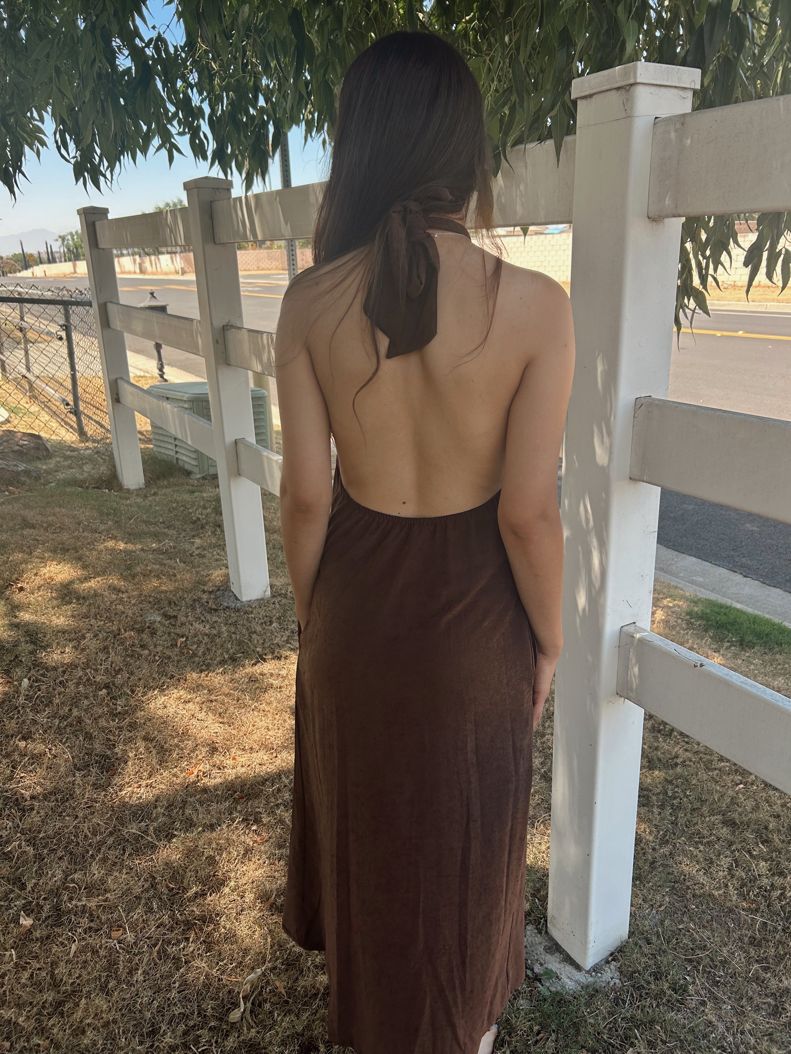 Knot brown dress