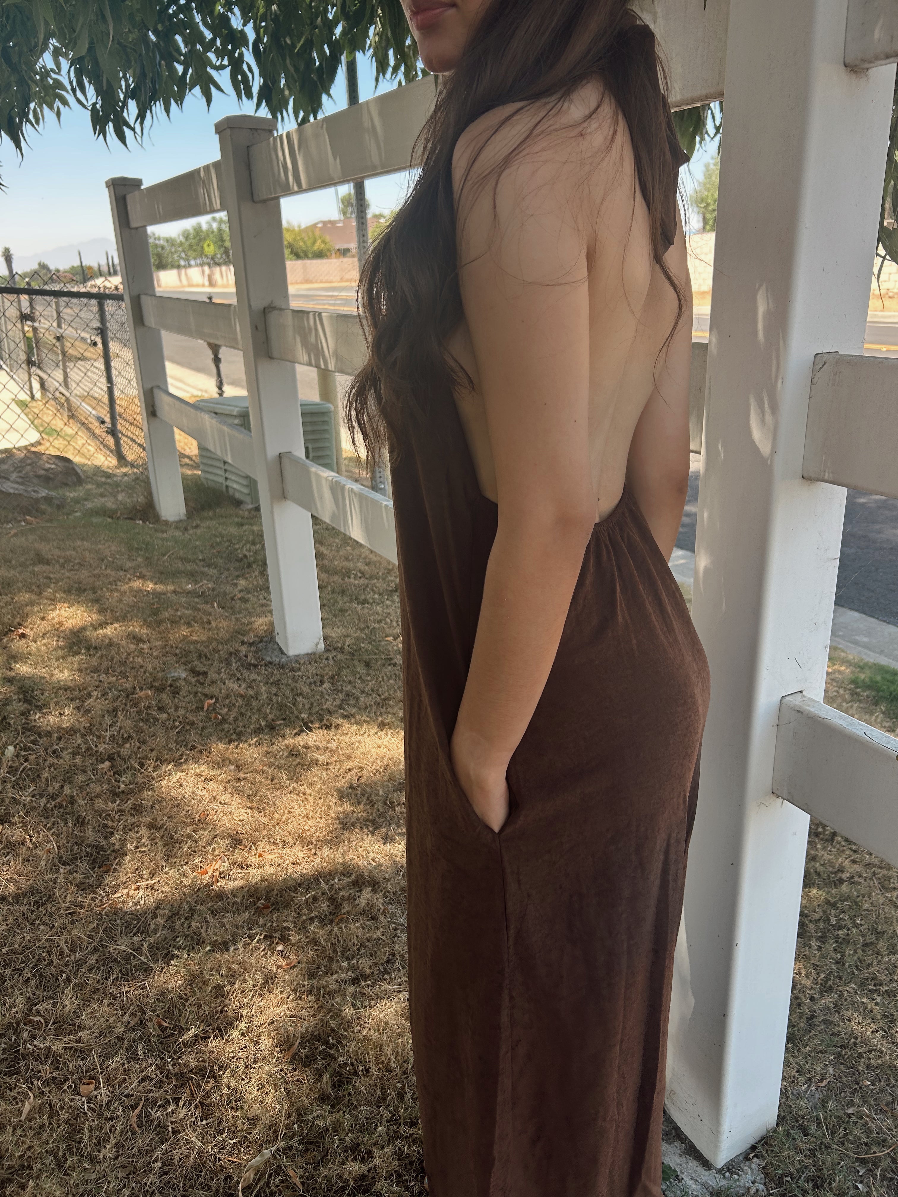 Knot brown dress
