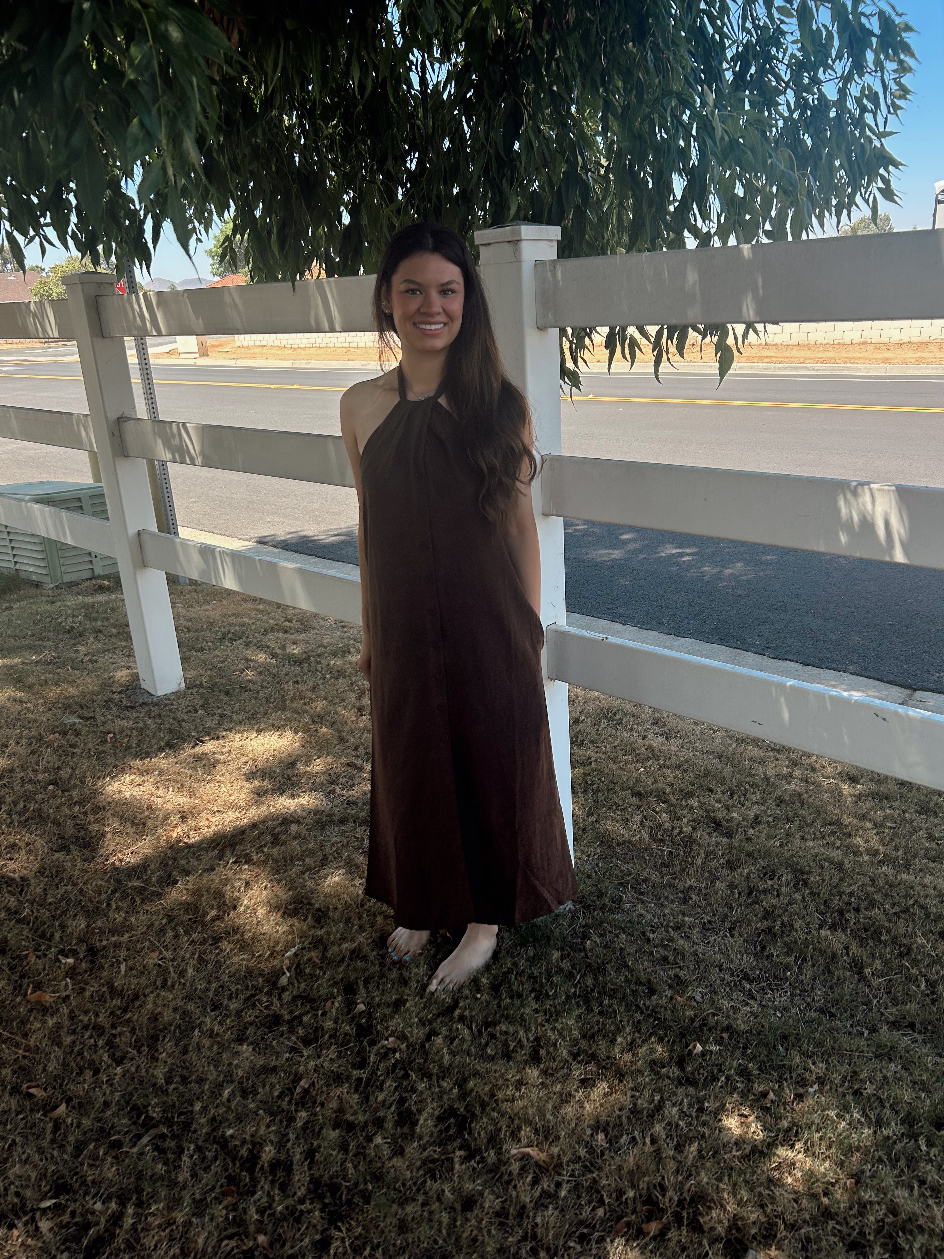 Knot brown dress