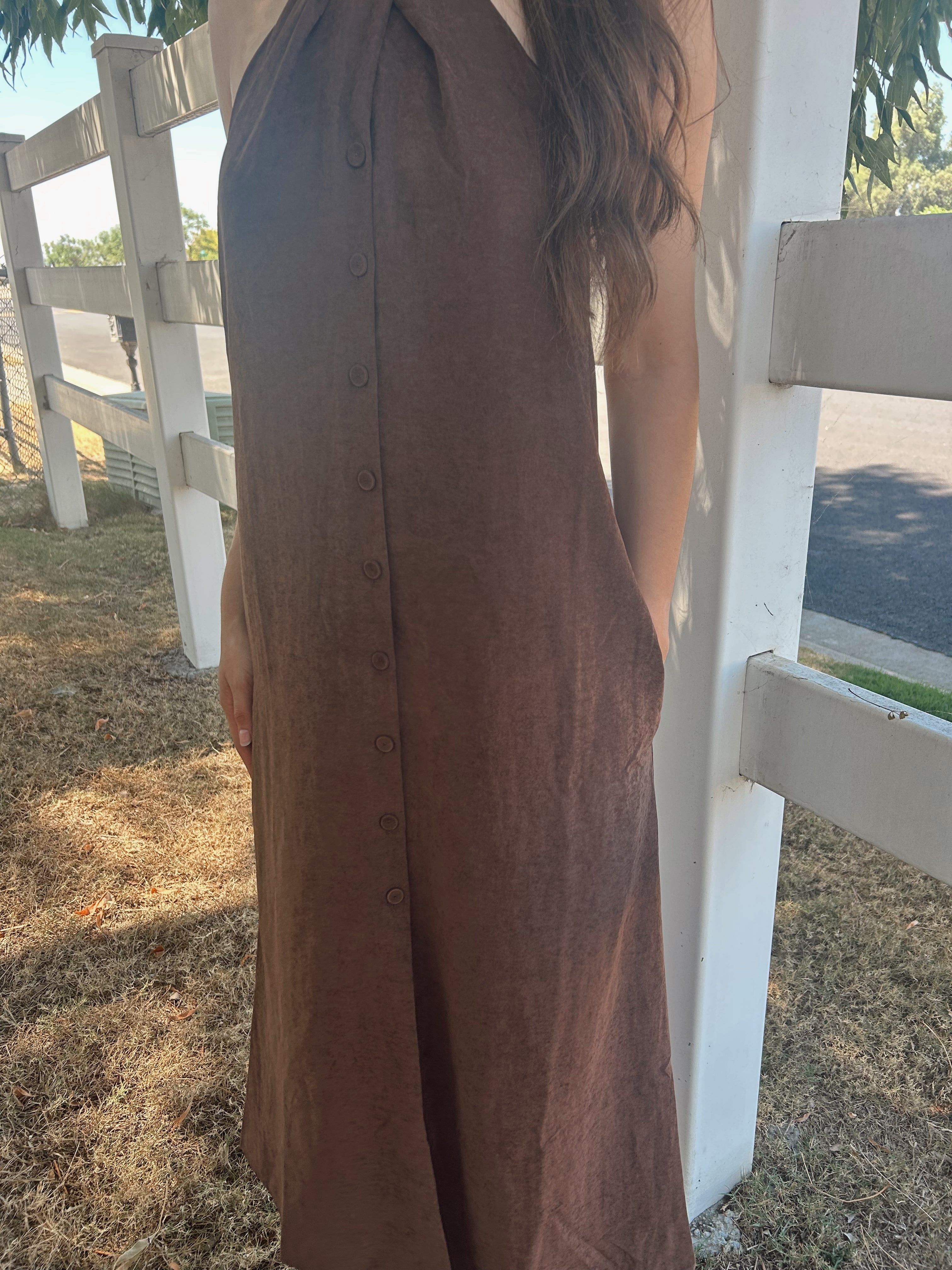 Knot brown dress