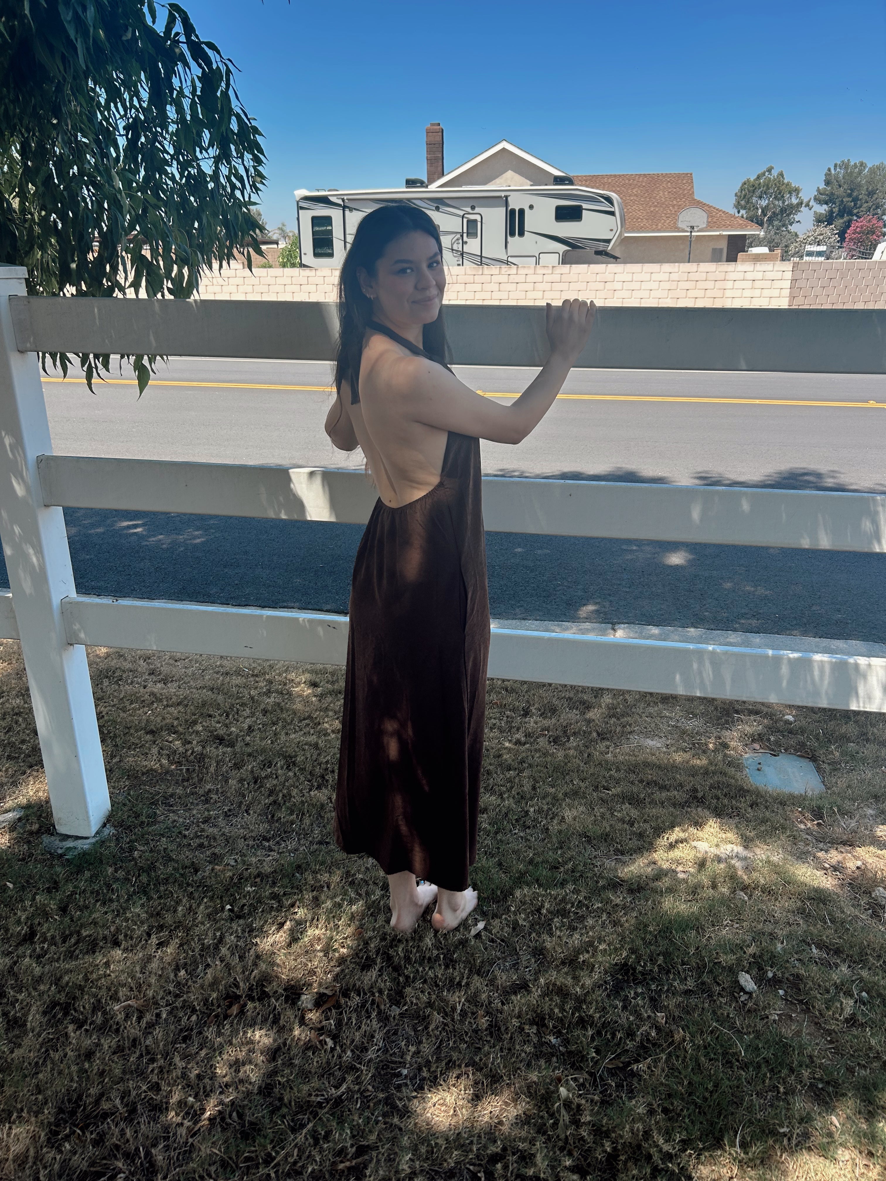 Knot brown dress